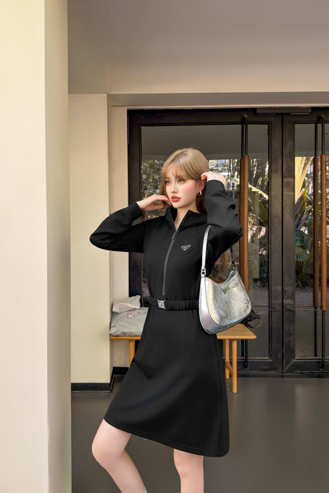 Pra 26ss hooded dress