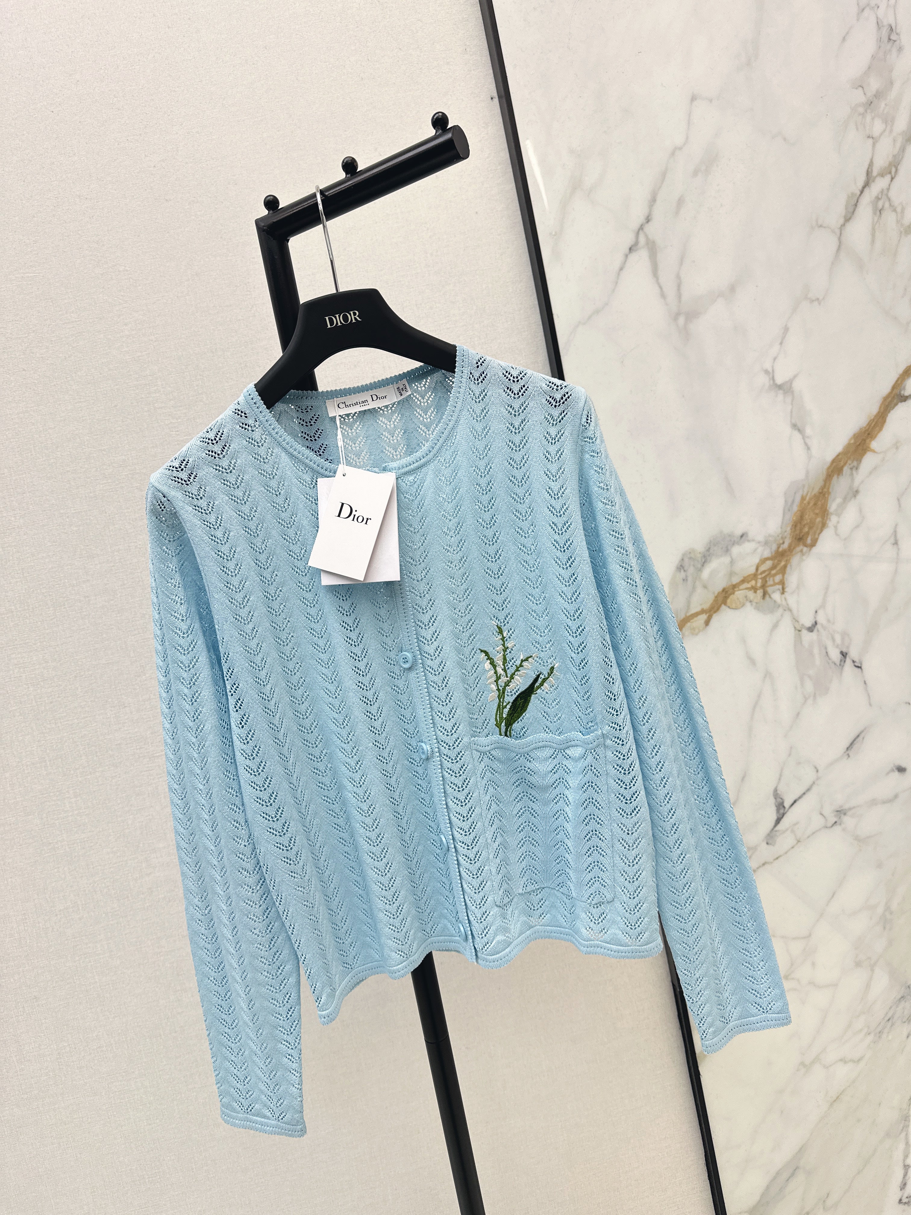 CD 26ss hollow knitted cardigan