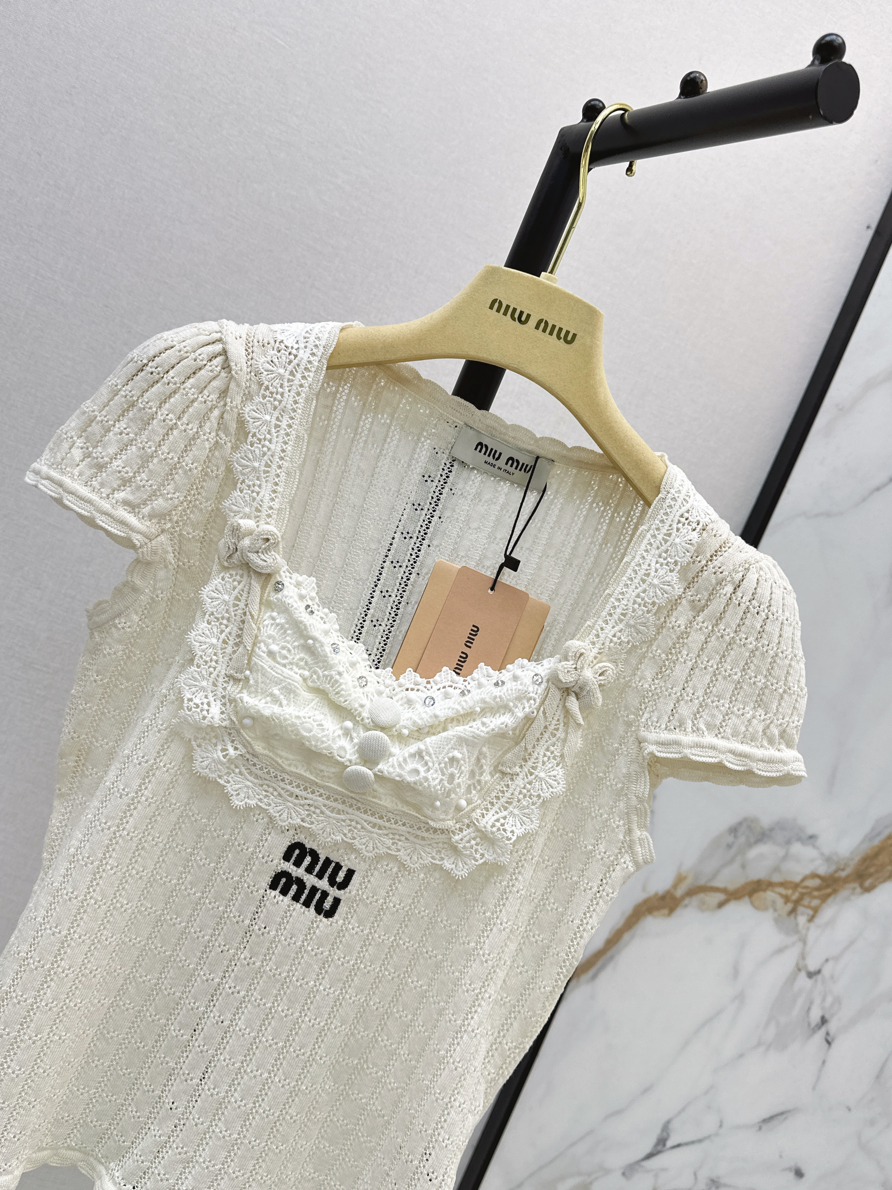 Miu 26SS Lace Knit Top