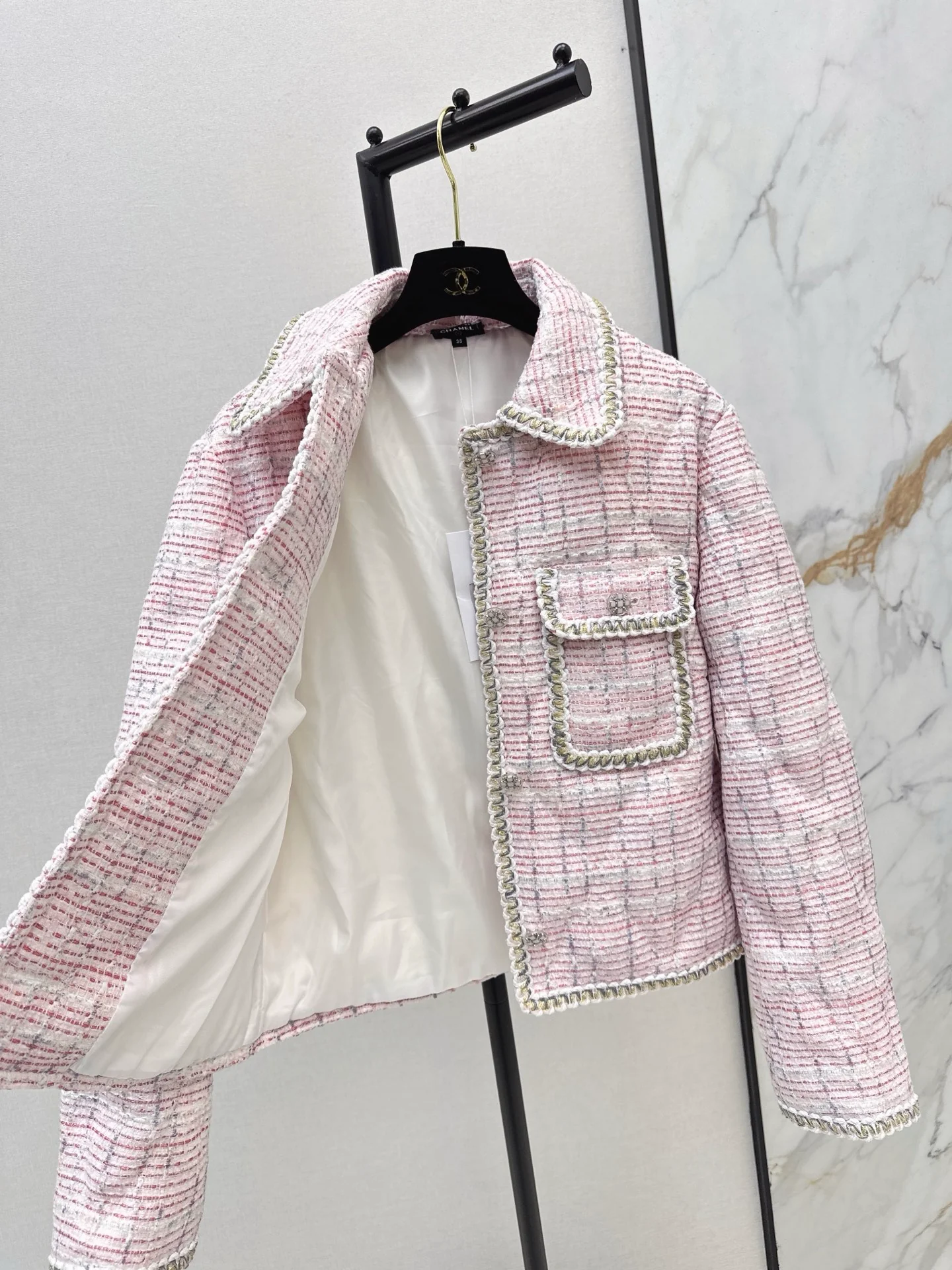 Chan 26ss tweed down jacket