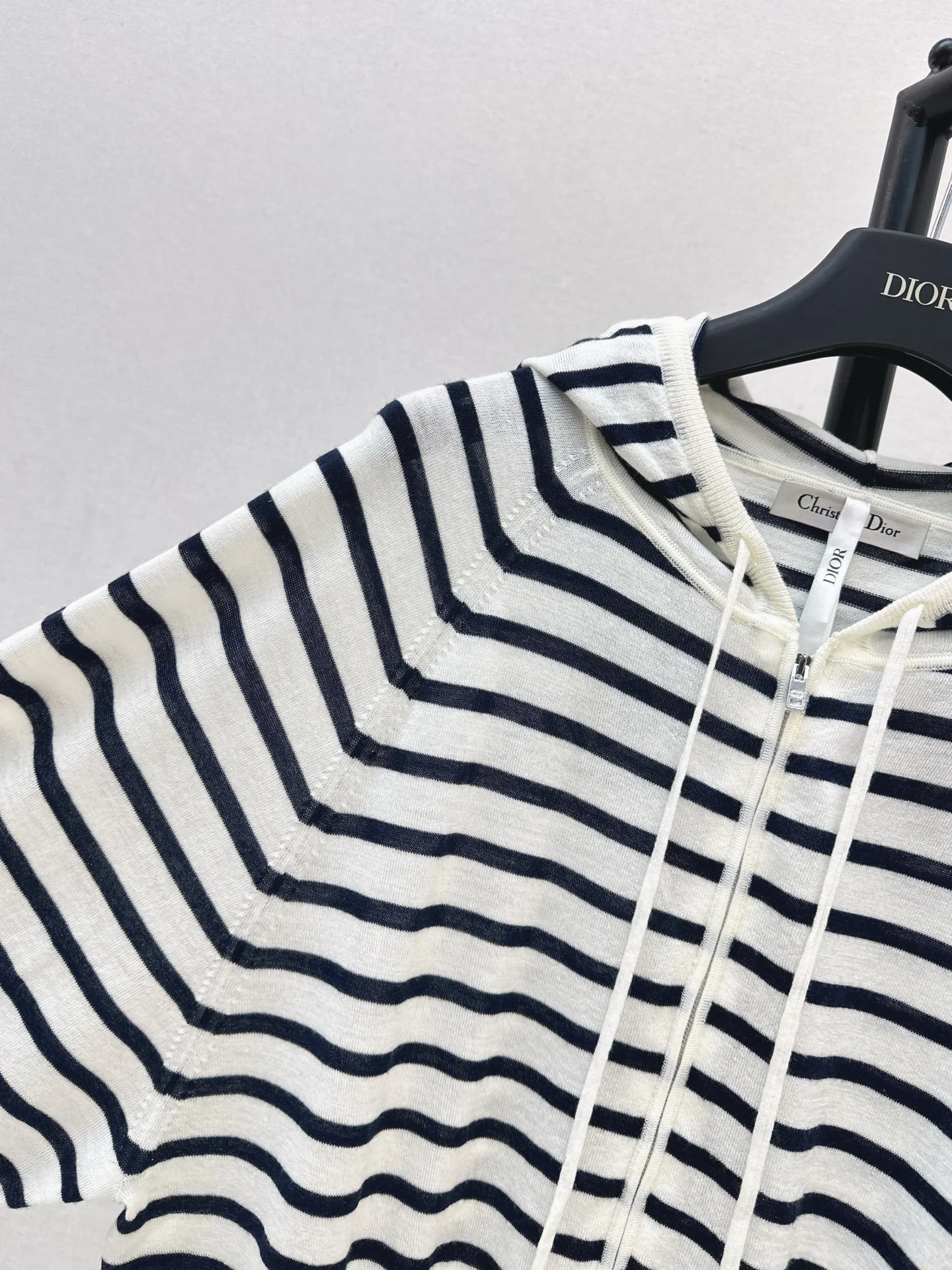 CD 26ss stripe hooded knit cardigan