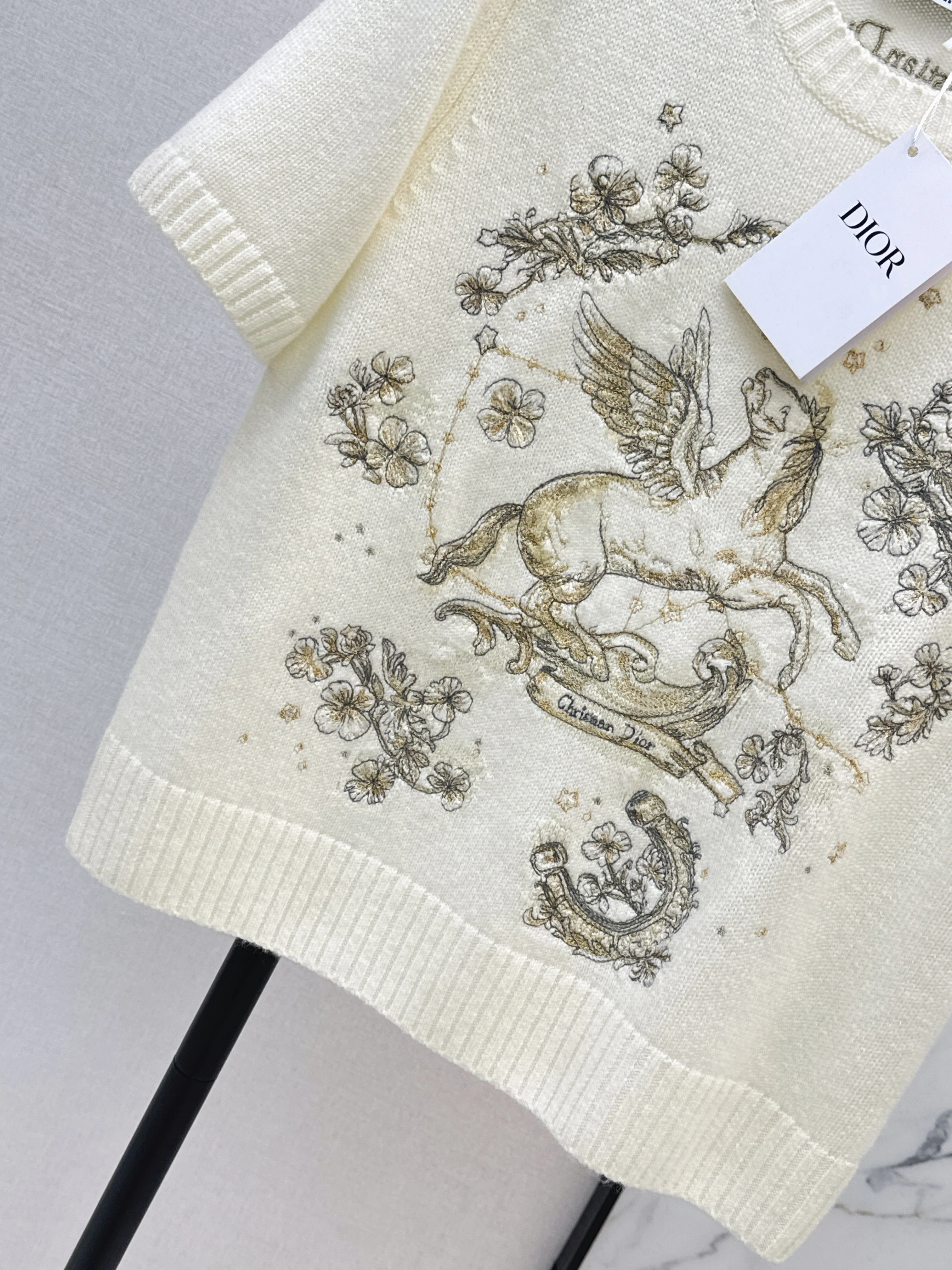 CD 26ss embroidery cashmere sweater