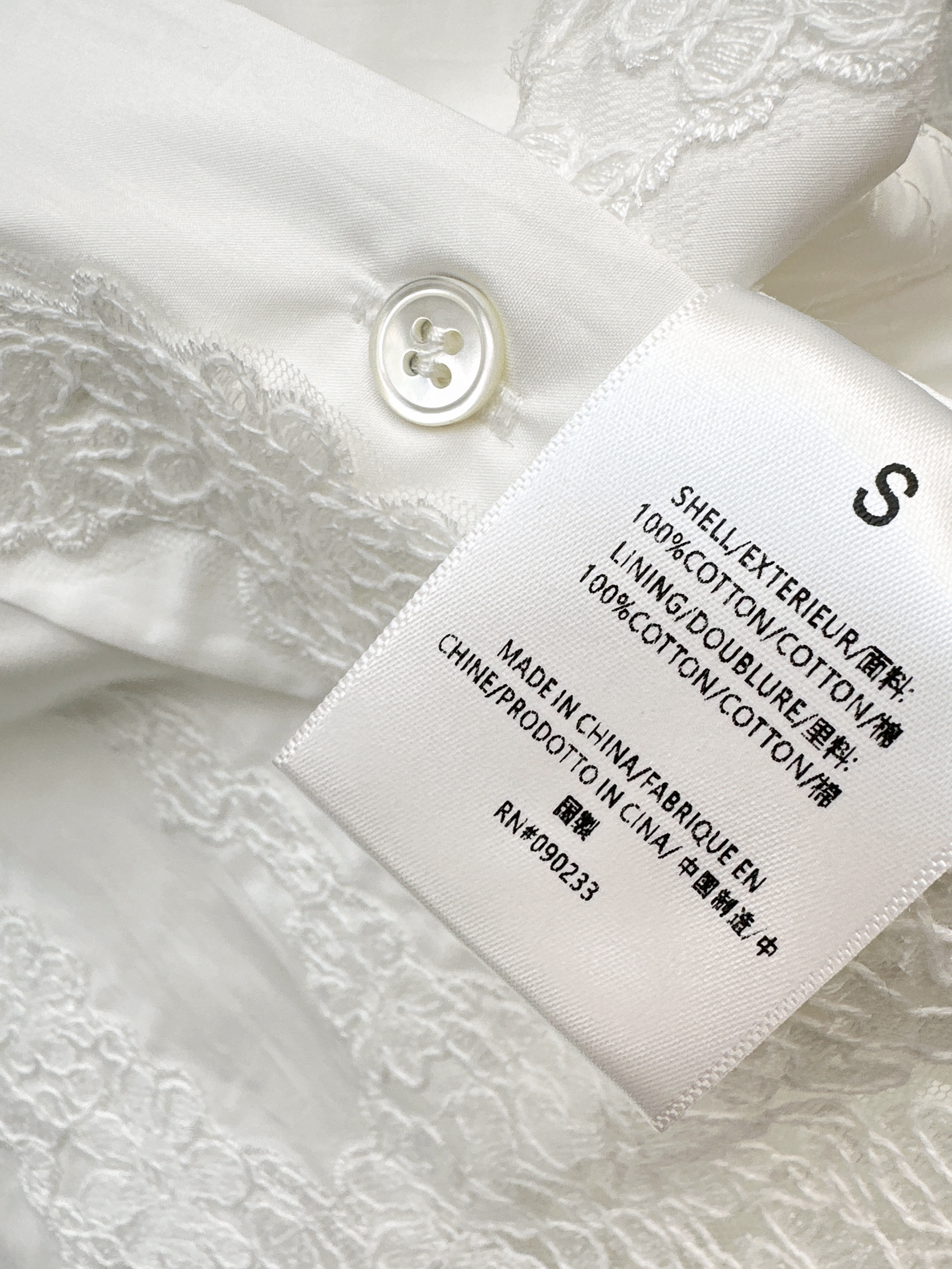 ES 26ss lace embroidery shirt