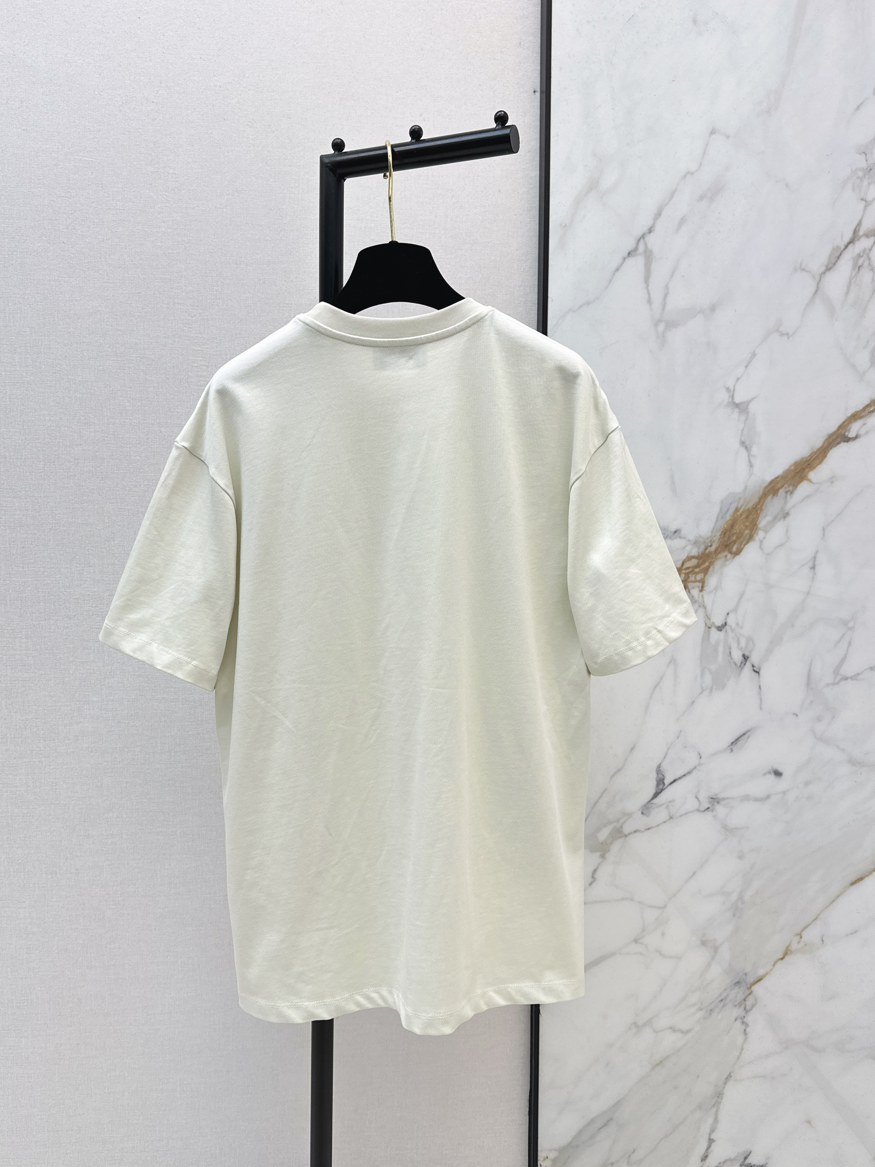 Chan 26ss flower rhinestone t-shirts