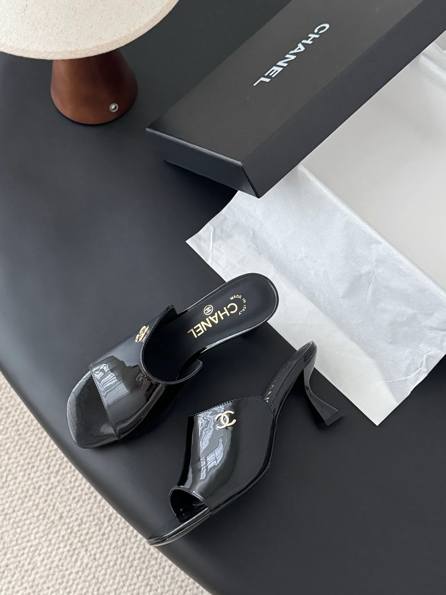 Chan 25fw kitten slides sandals