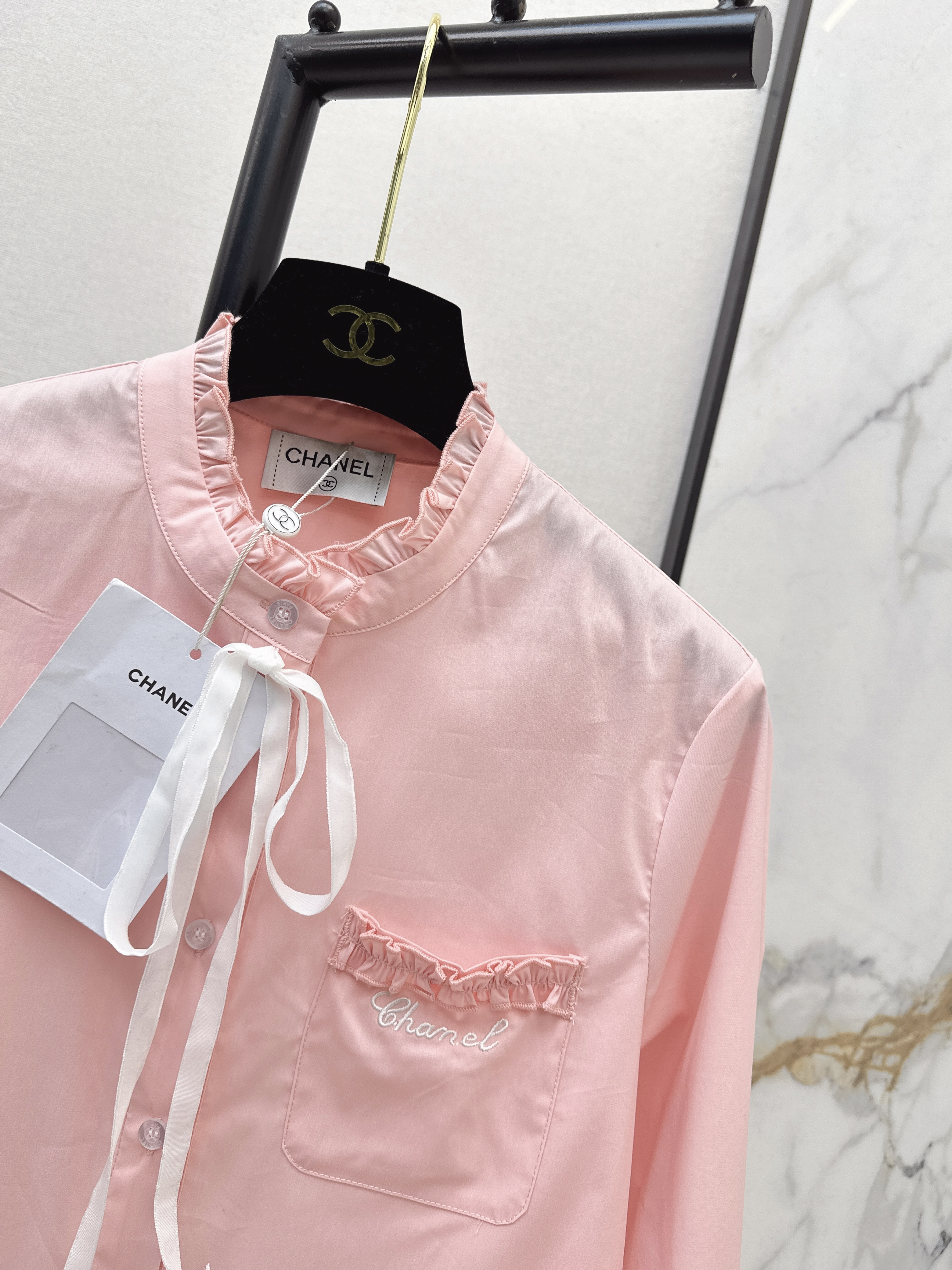 Chan 26ss ribbon shirts