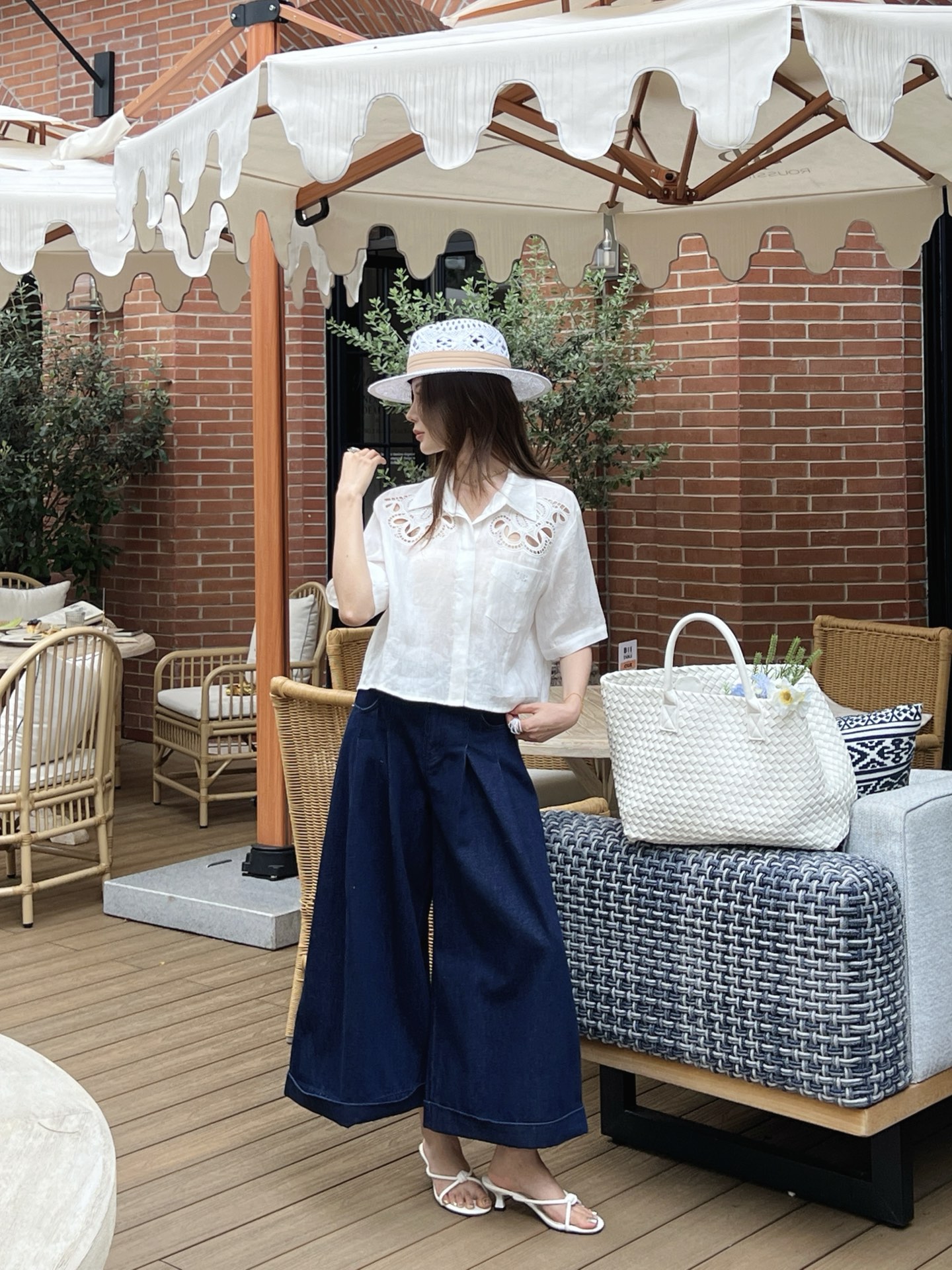 Loe 26ss cropped denim pants