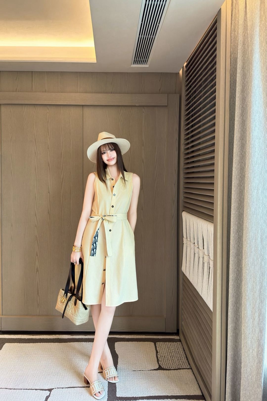 CD 26SS Sleeveless Belted Shirt Dress
