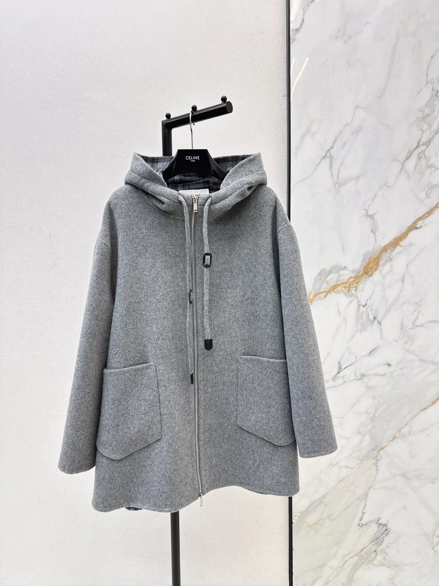 Celi 26ss hooded woolen jacket