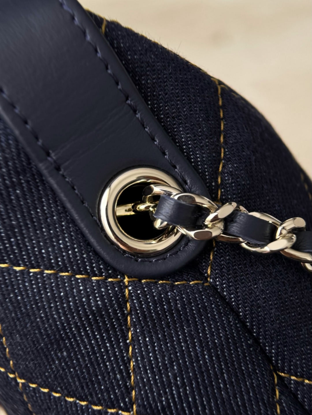 Chan 26P denim vinity case bag