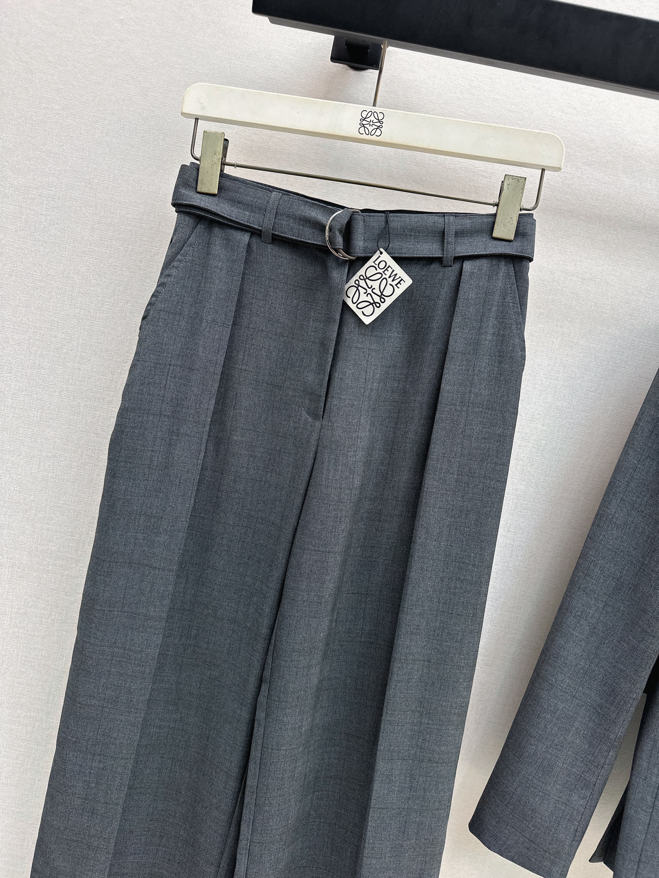 Loe 26ss check suit pants