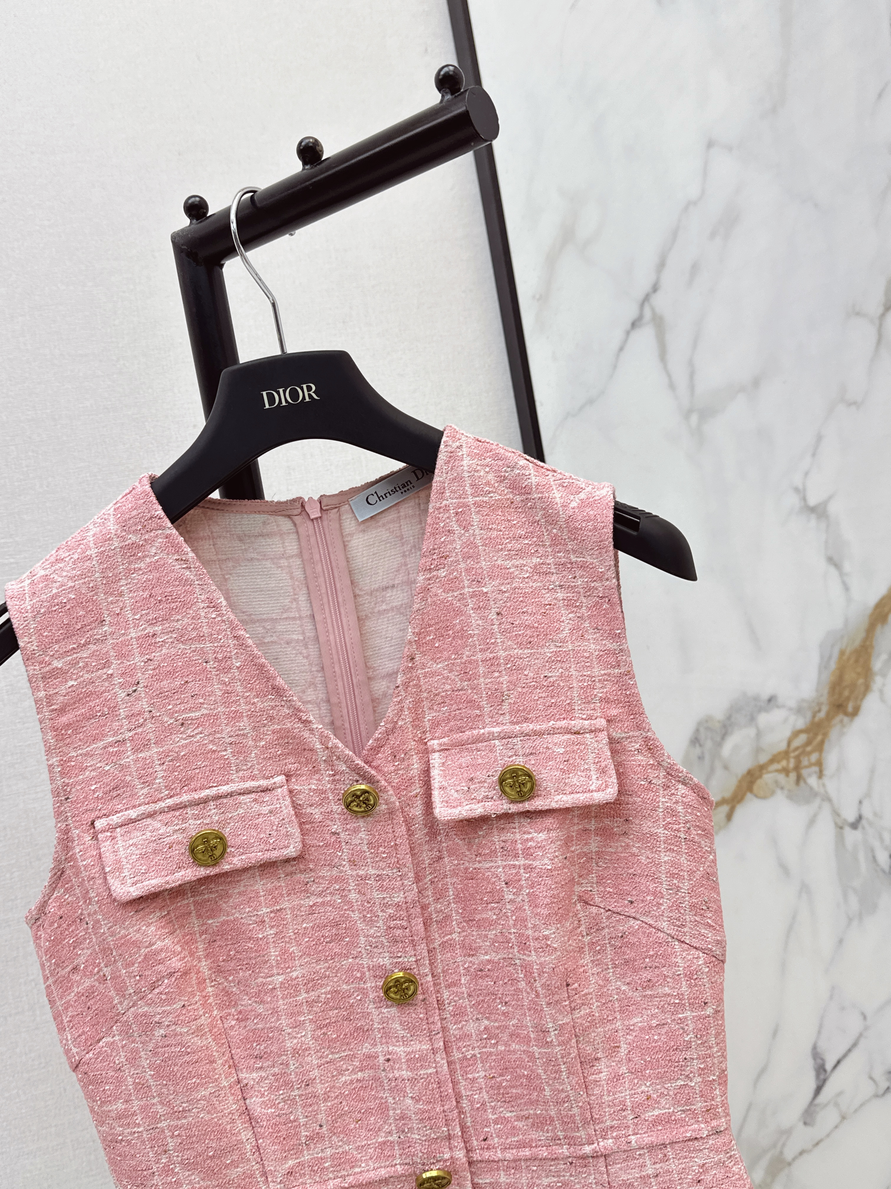 CD 26ss check sleeveless dress