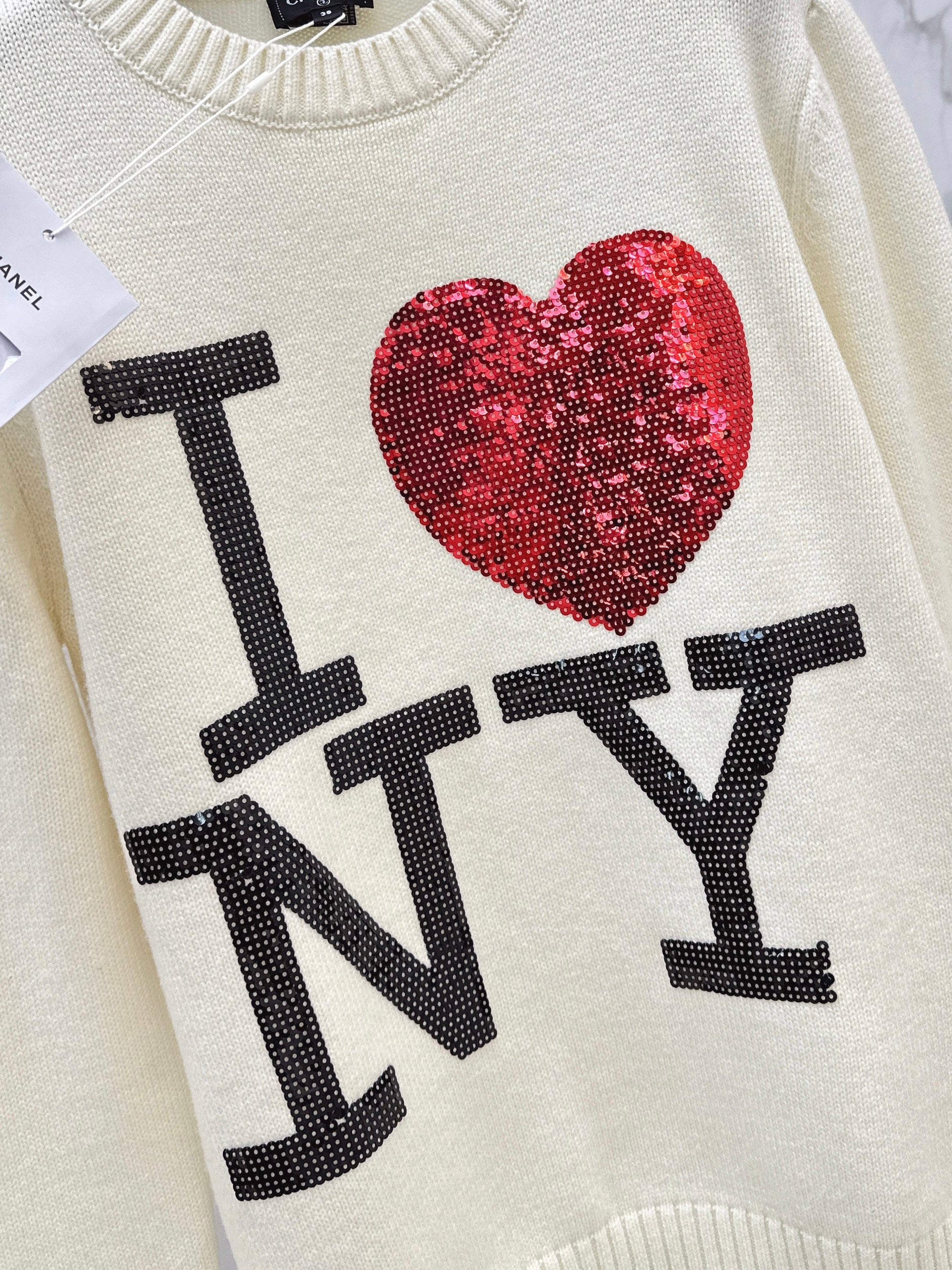 Chan 26ss sequin knit sweater