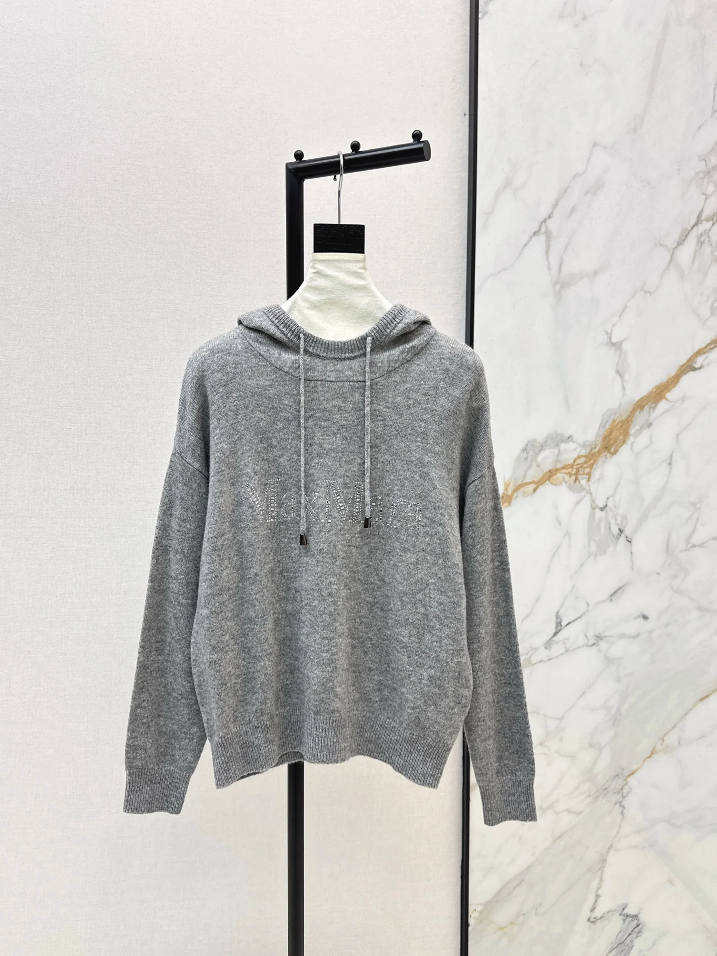 Max 26ss rhinestone hooded sweater