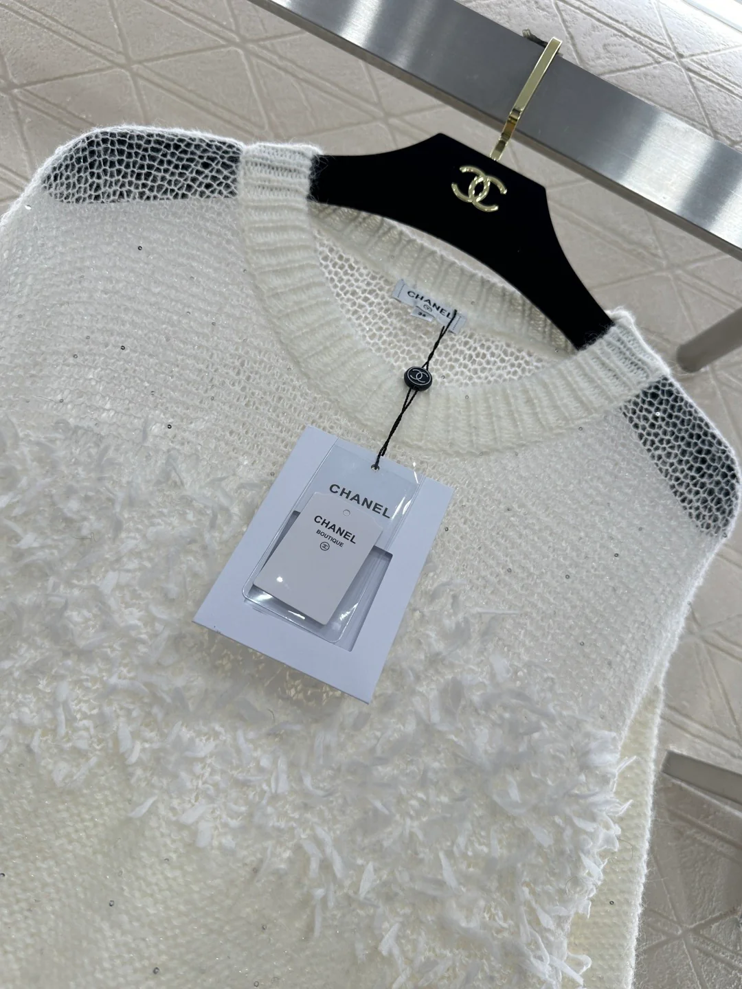 Chan 26ss hollow contract sweater