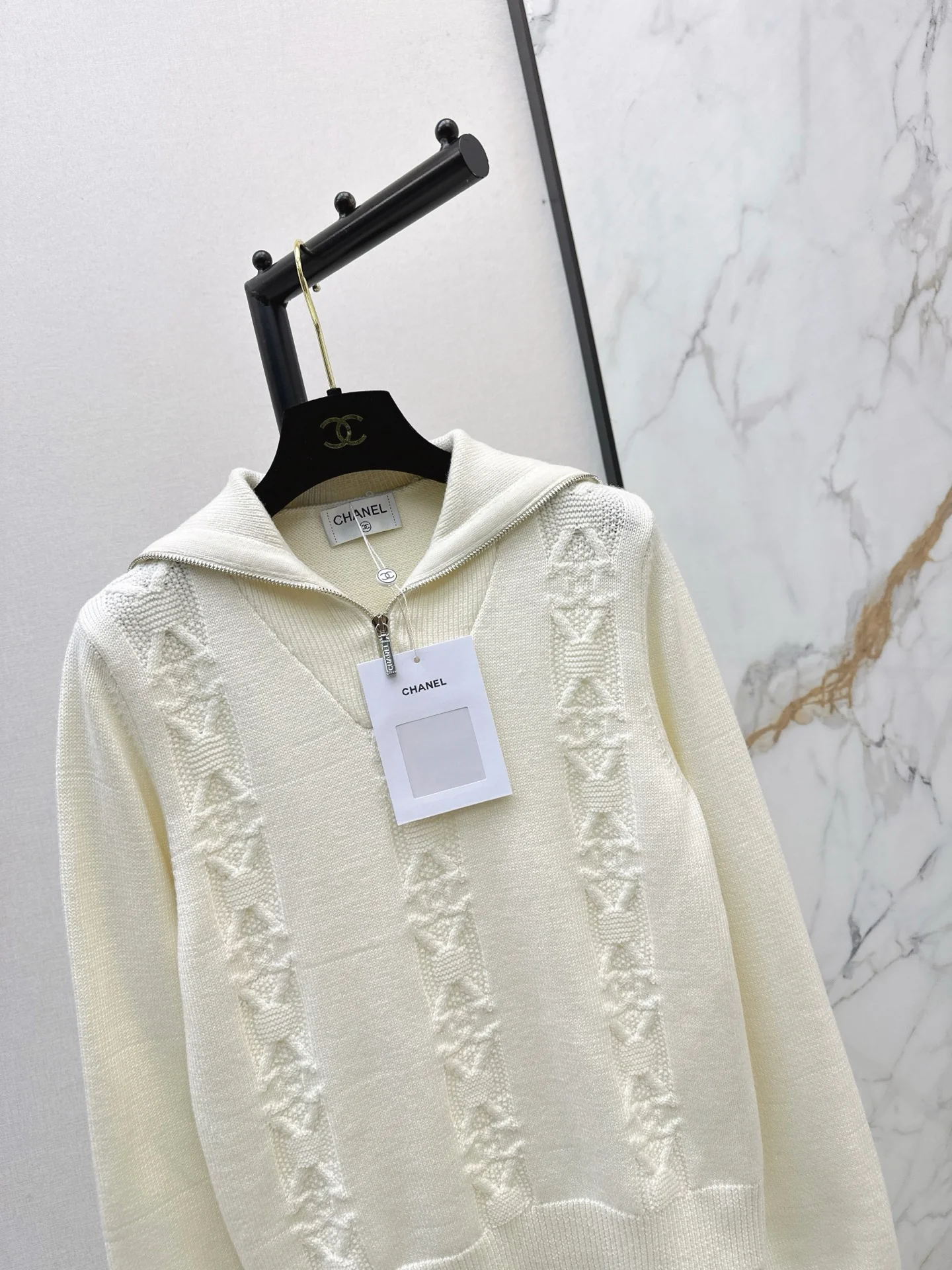 Chan 25fw zip knit jumper