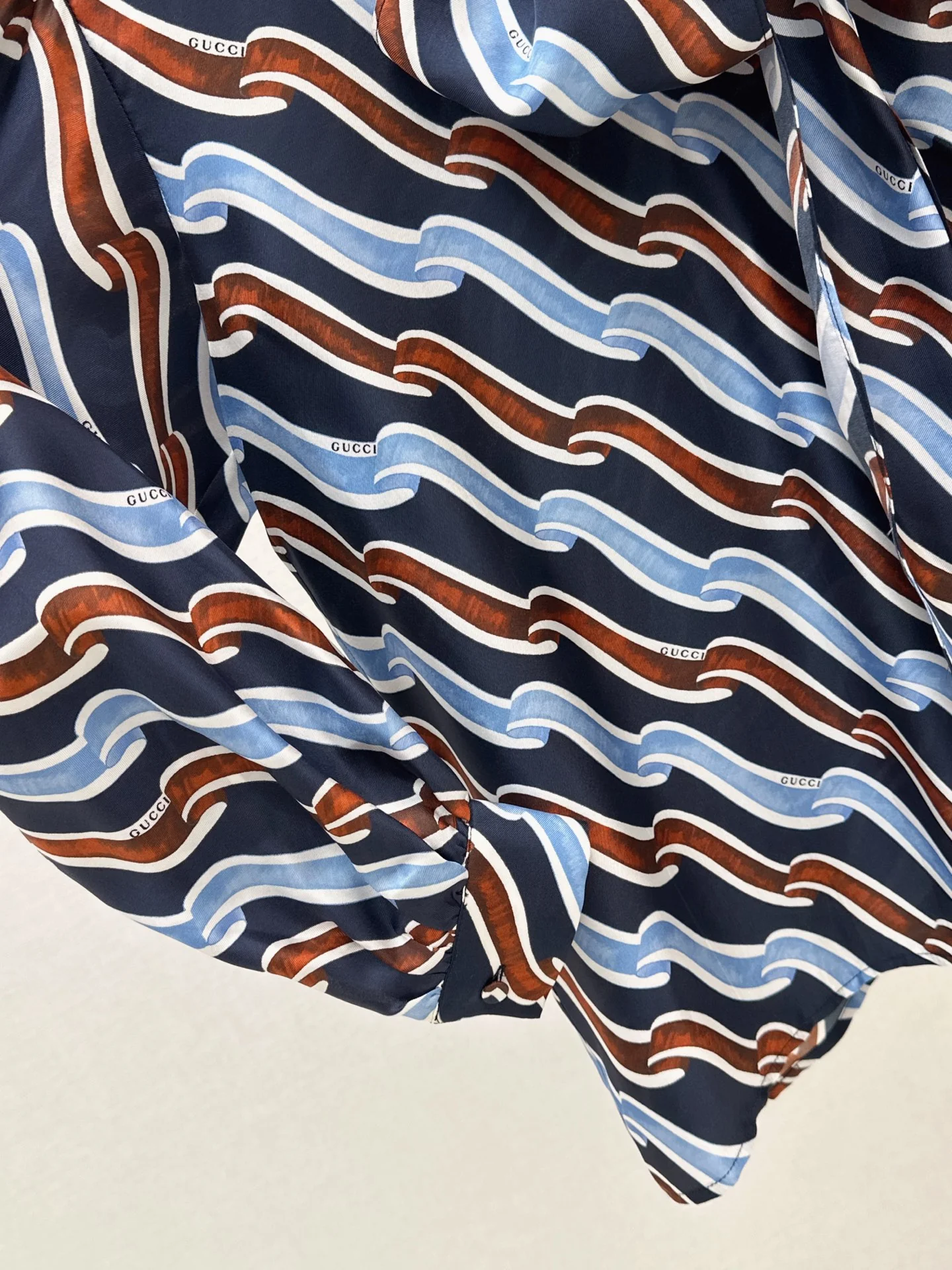 Gucc 26ss print silk shirt