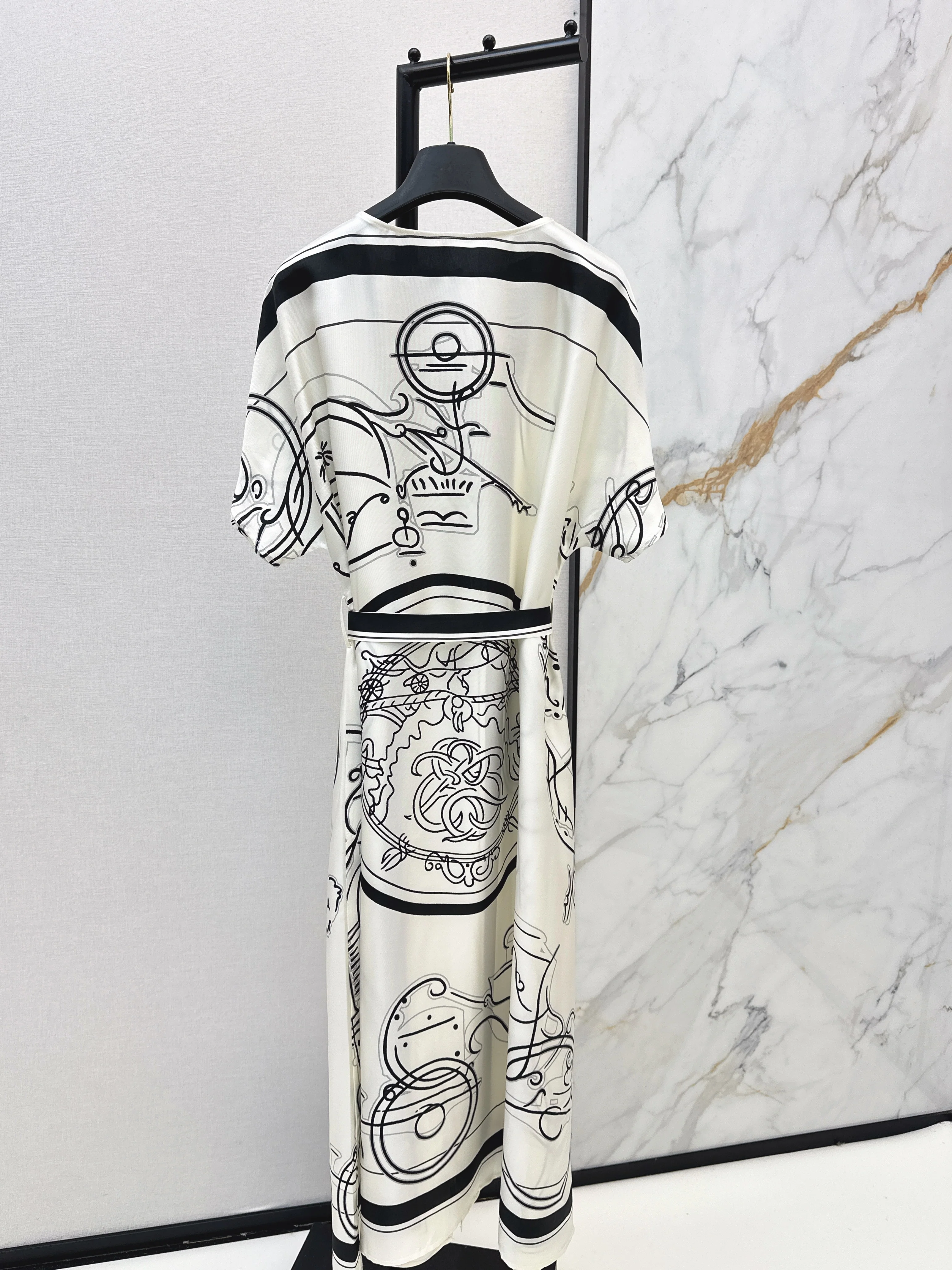 Herm 26ss print silk dress