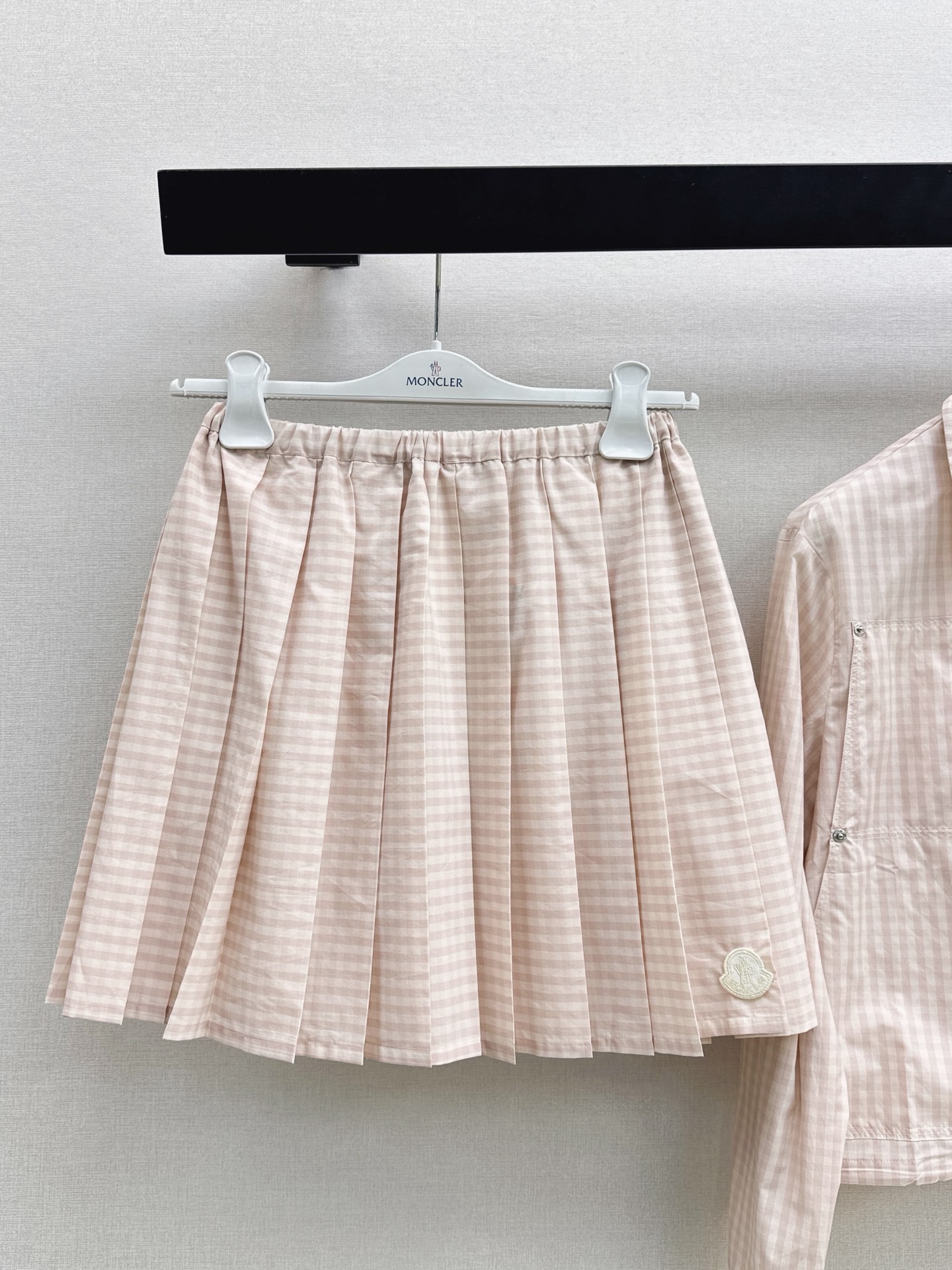Monc 26ss check jacket pleated skirt sets