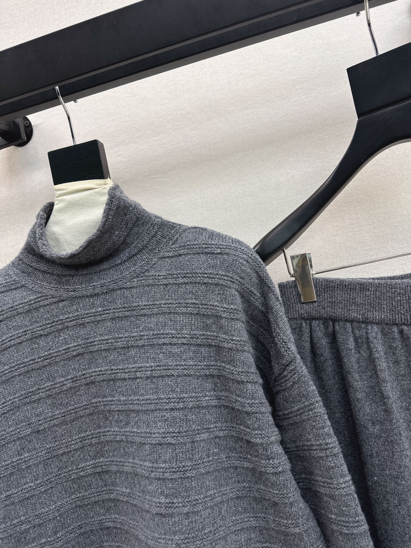 Max 25fw knit suit high neck sweater straight pants outfit sets