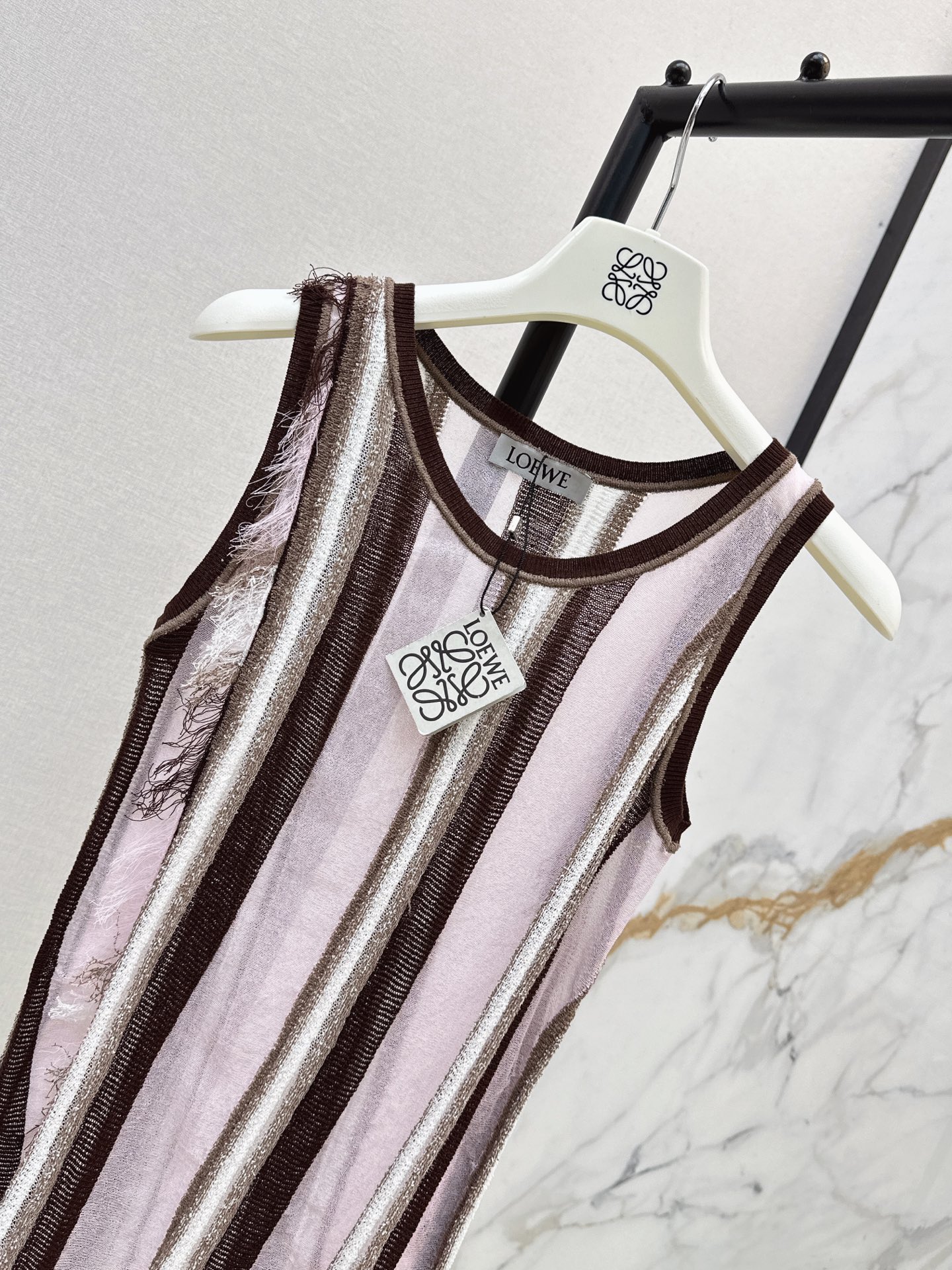 Loe 26ss stripe knit vest