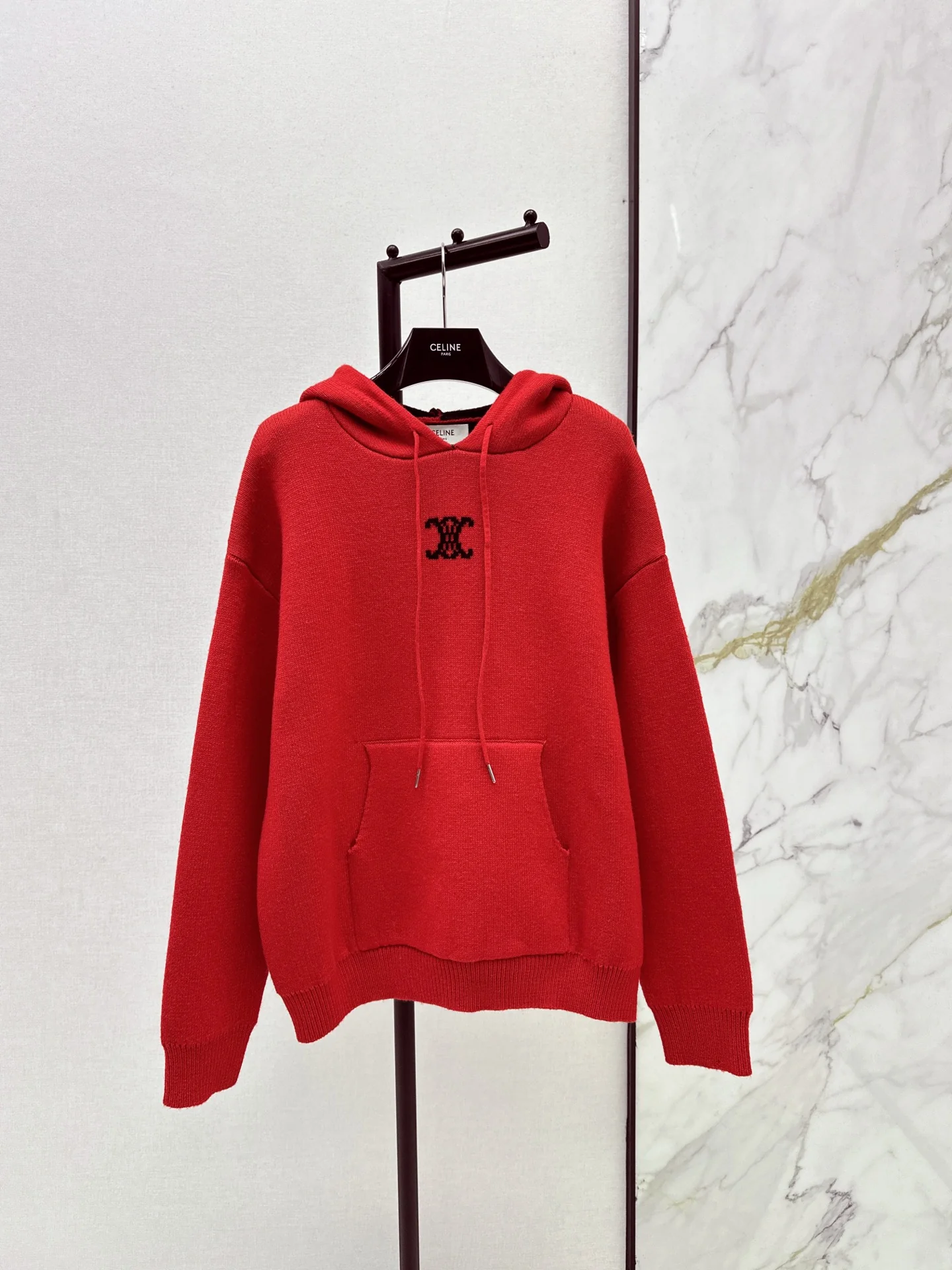 Celi 26ss hooded jacquard sweater