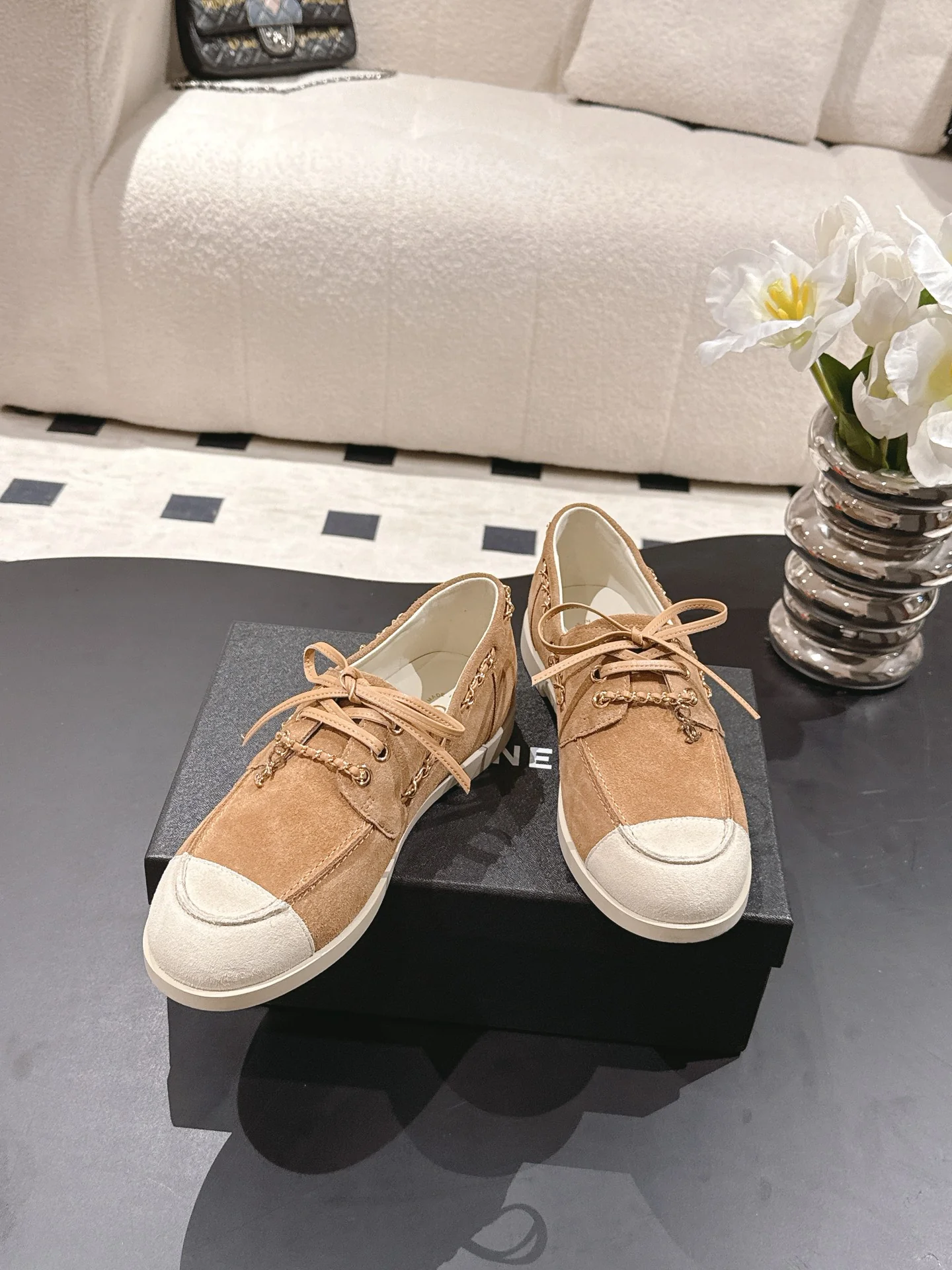 Chan 25fw suede loafers
