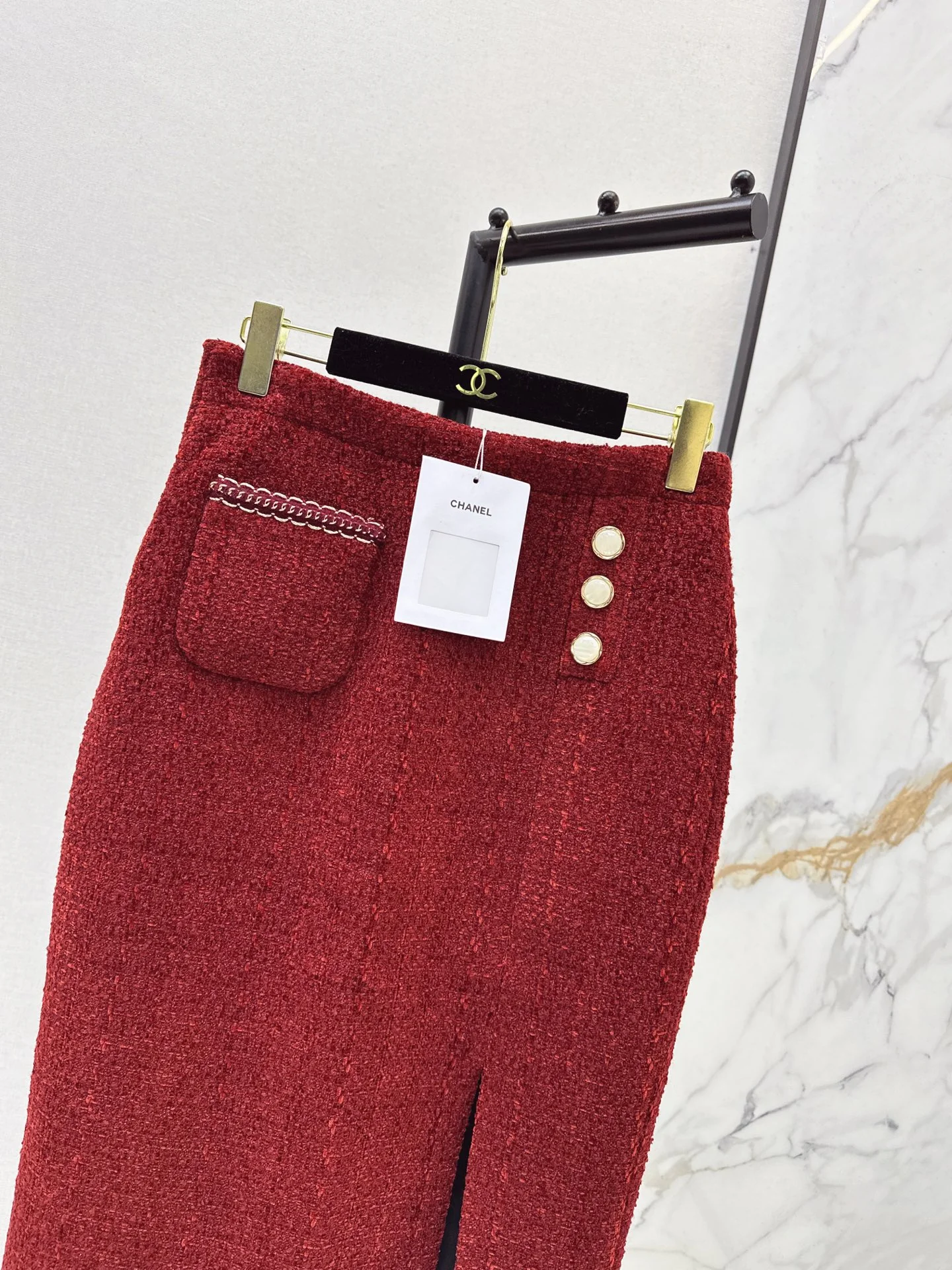 Chan 25fw woven A-line skirt