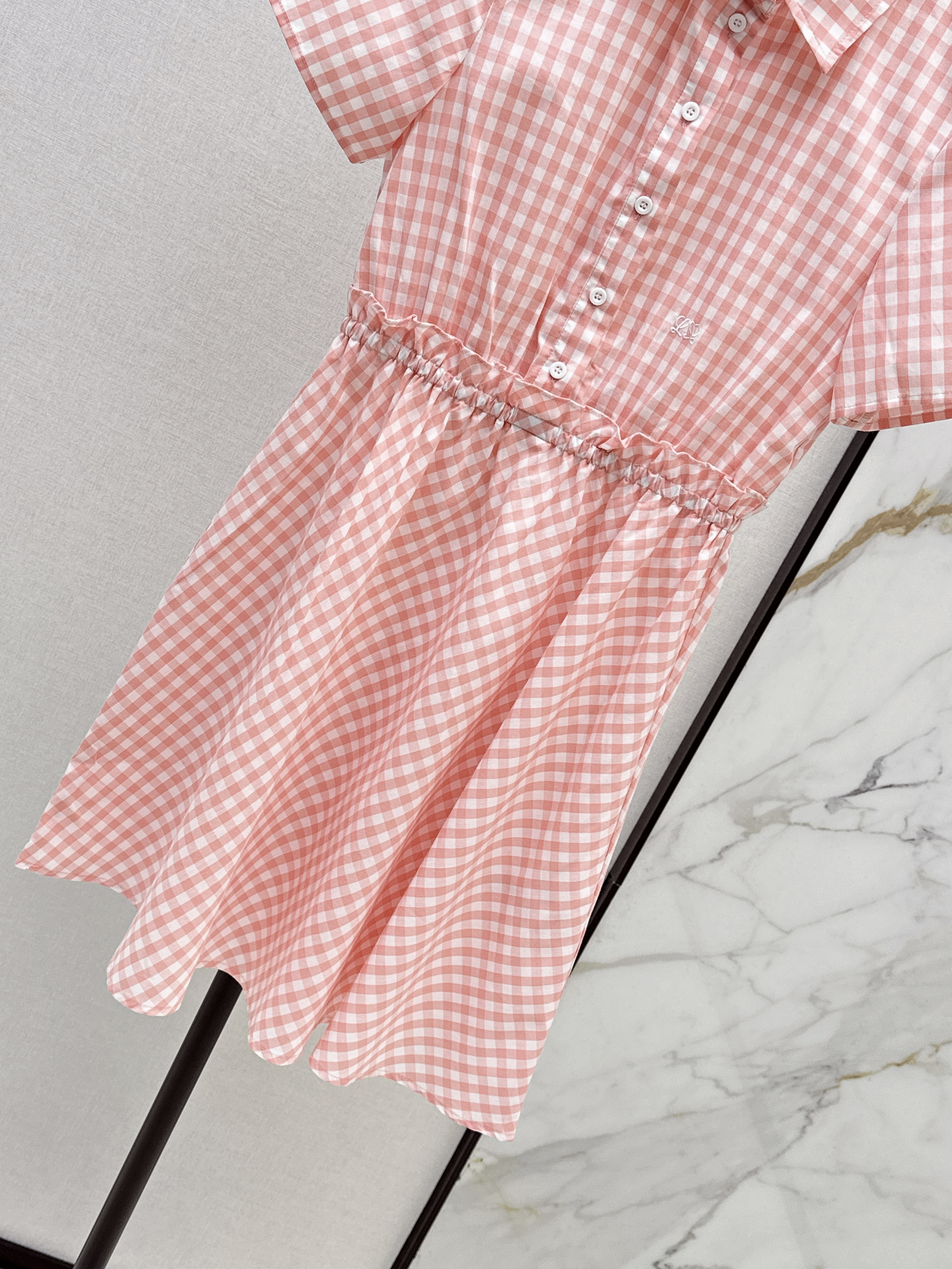 Loe 26ss check shirt dress