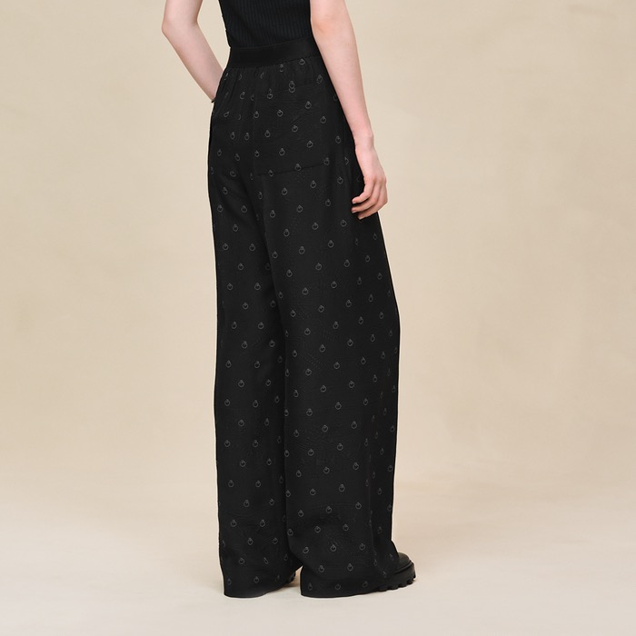 Her 26ss print silk wide-leg pants