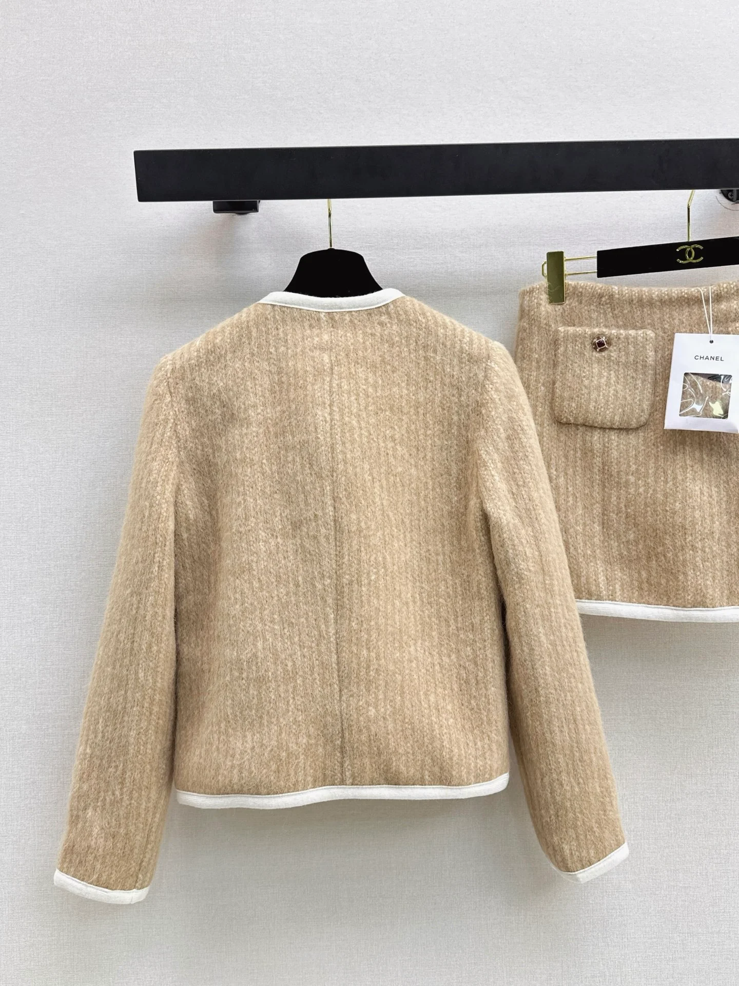 Chan 26ss woolen jacket skirts outfit sets