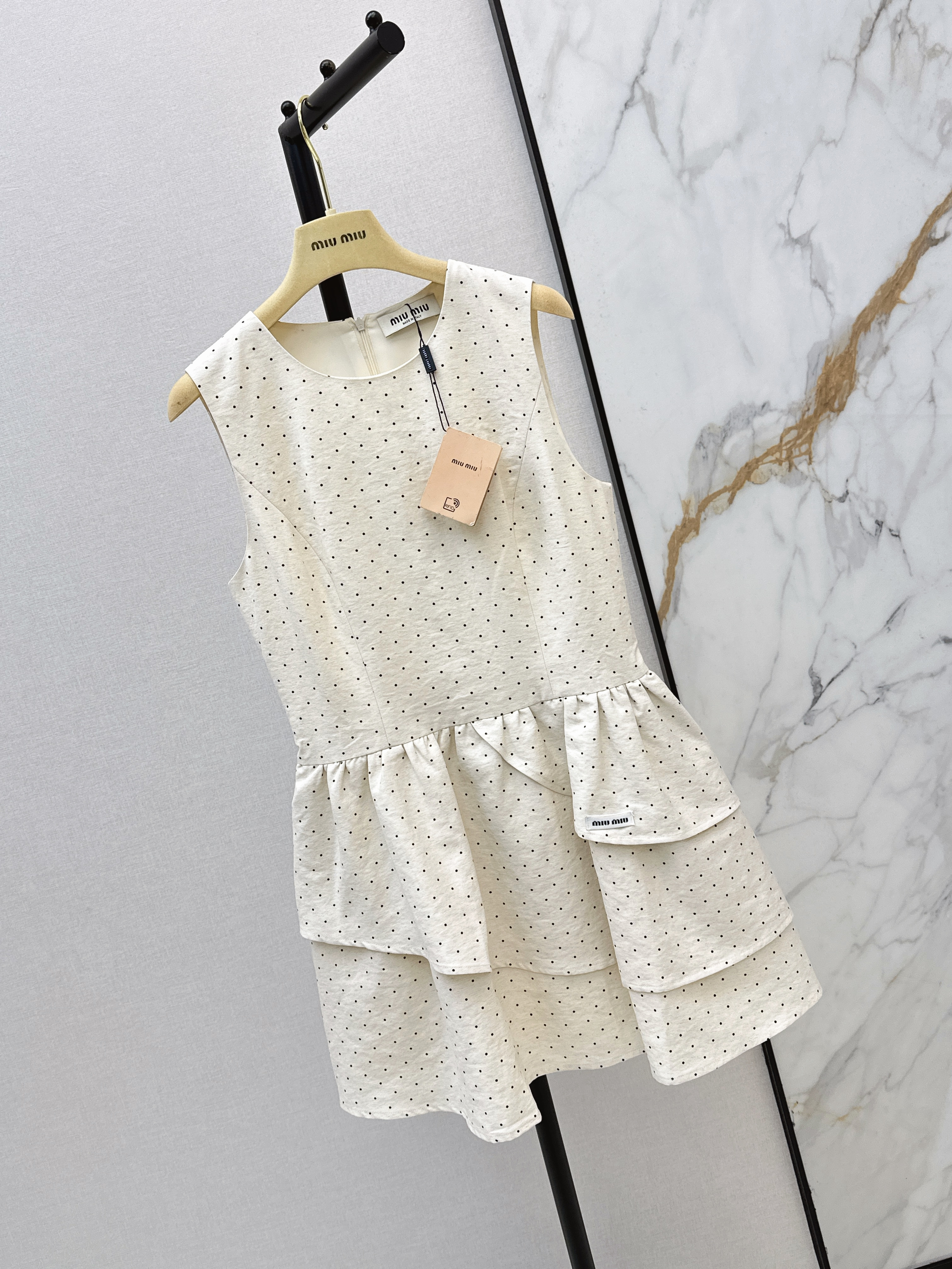 Miu 26ss polka dots dress