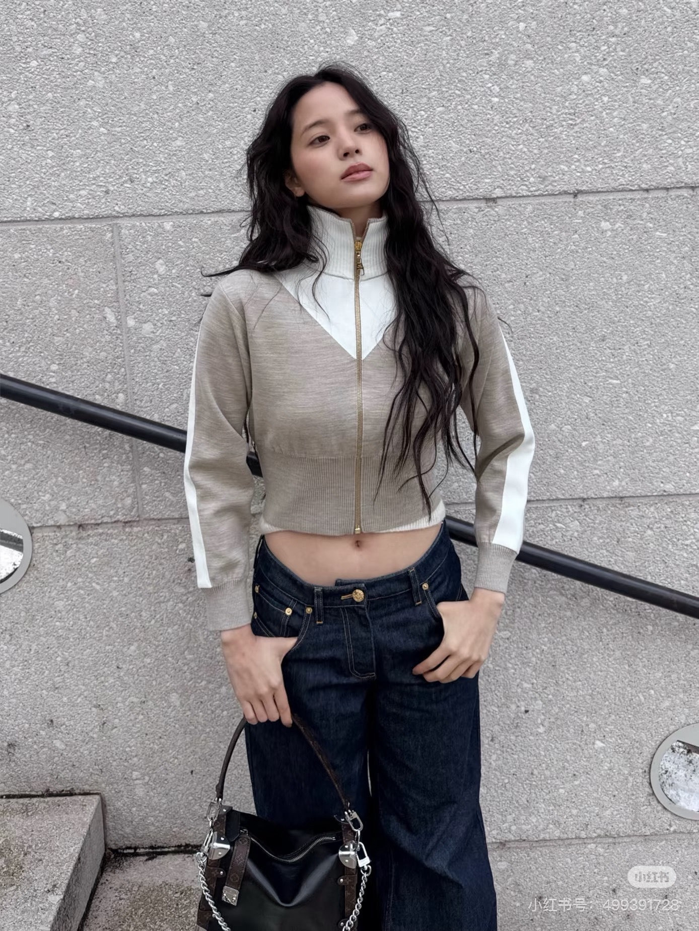 Louis 26ss stand-collar knitted jacket