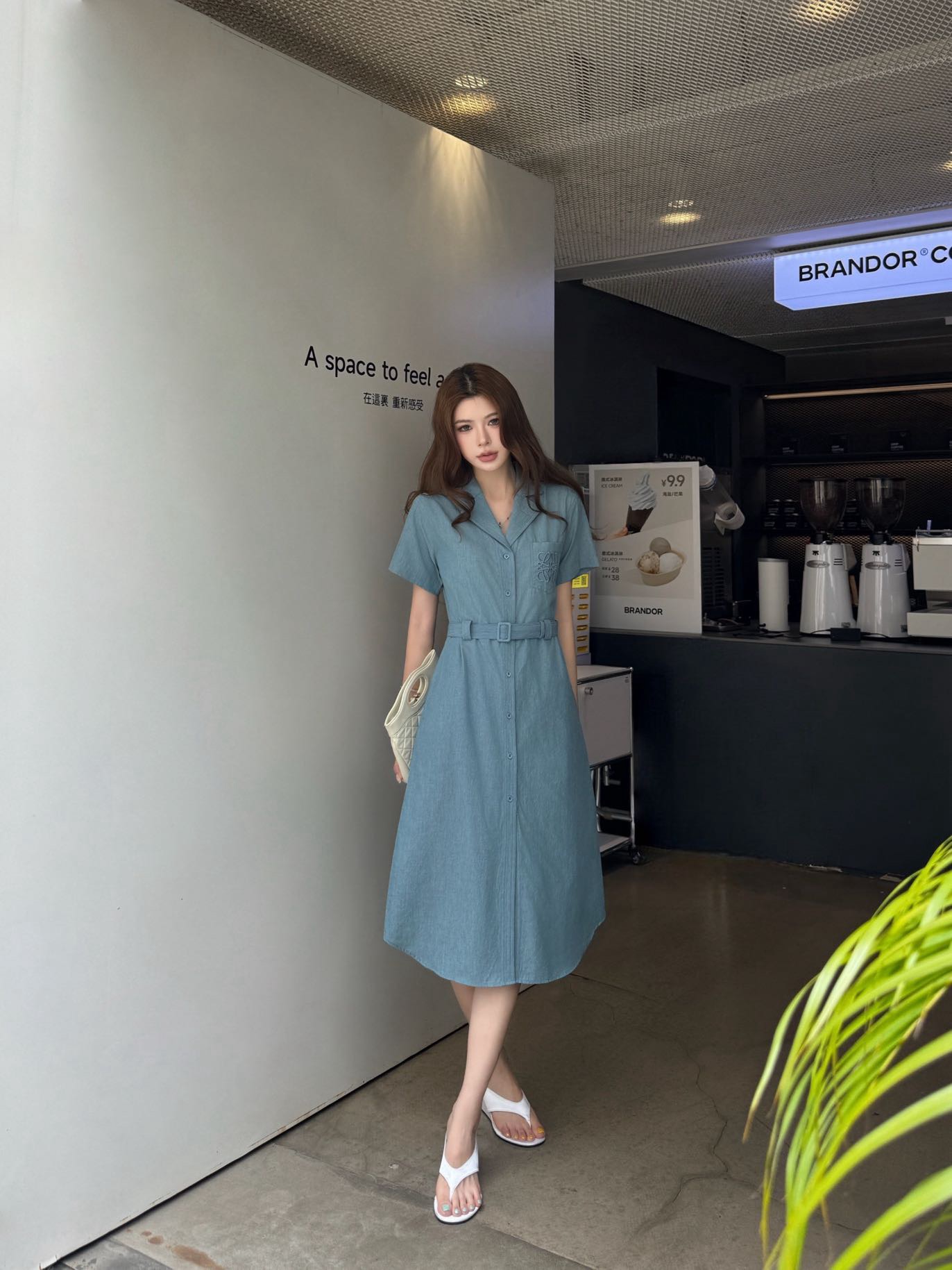 Loe 26ss denim shirt dress