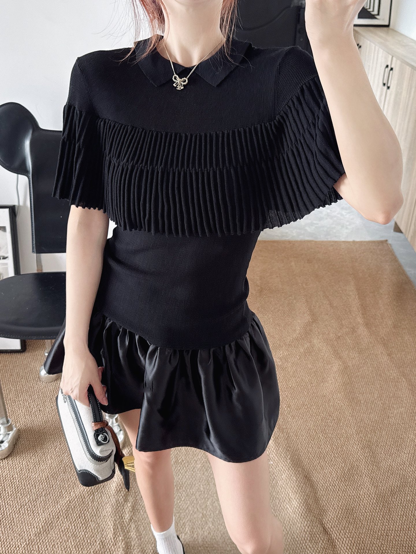 Miu 26ss cape knitswear