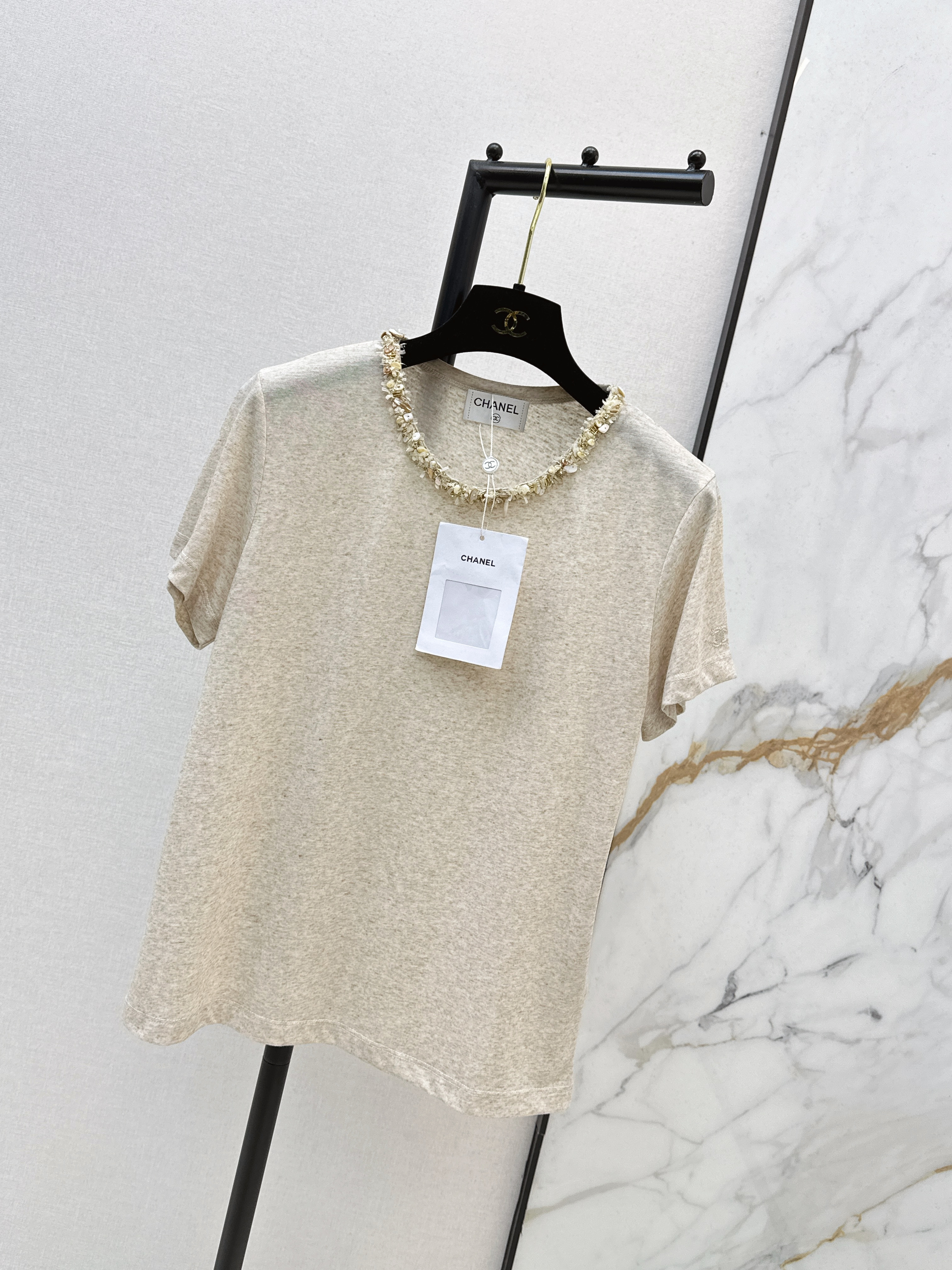 Chan 26ss rhinestone t-shirts