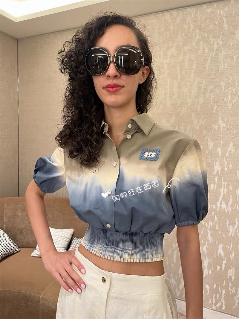 Loui 26ss gradient cropped shirt