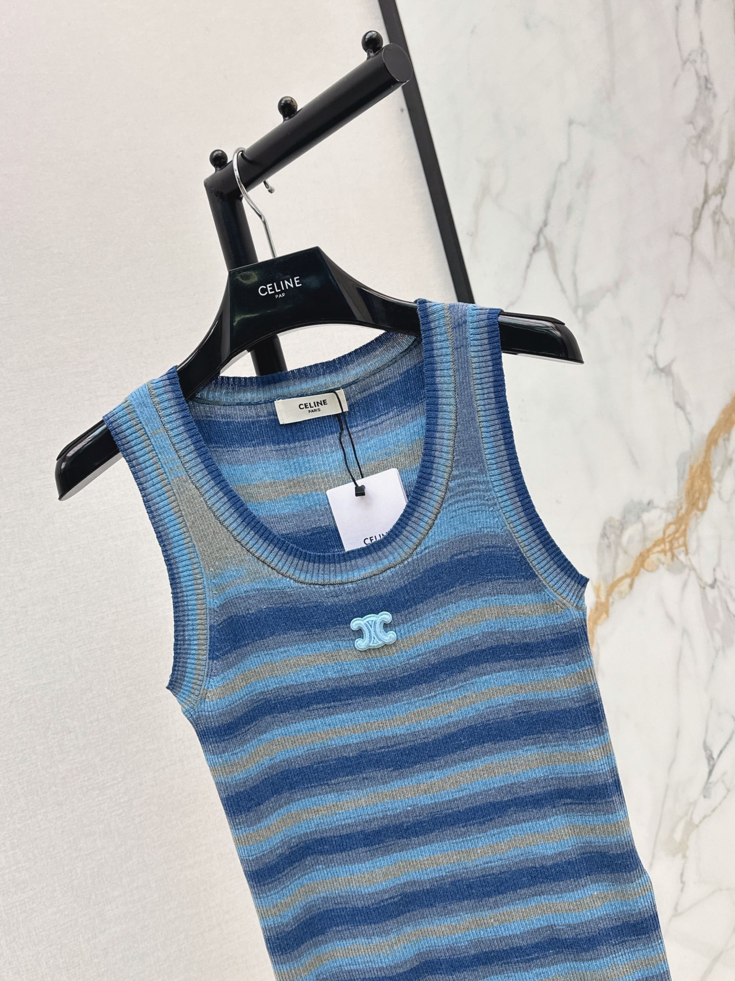 Celi 26ss stripe knit vest