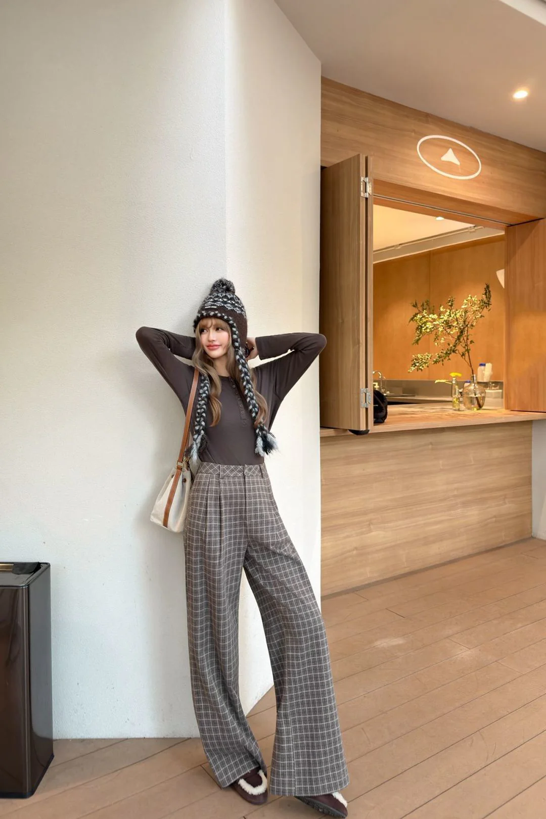 Miu 26ss check pants