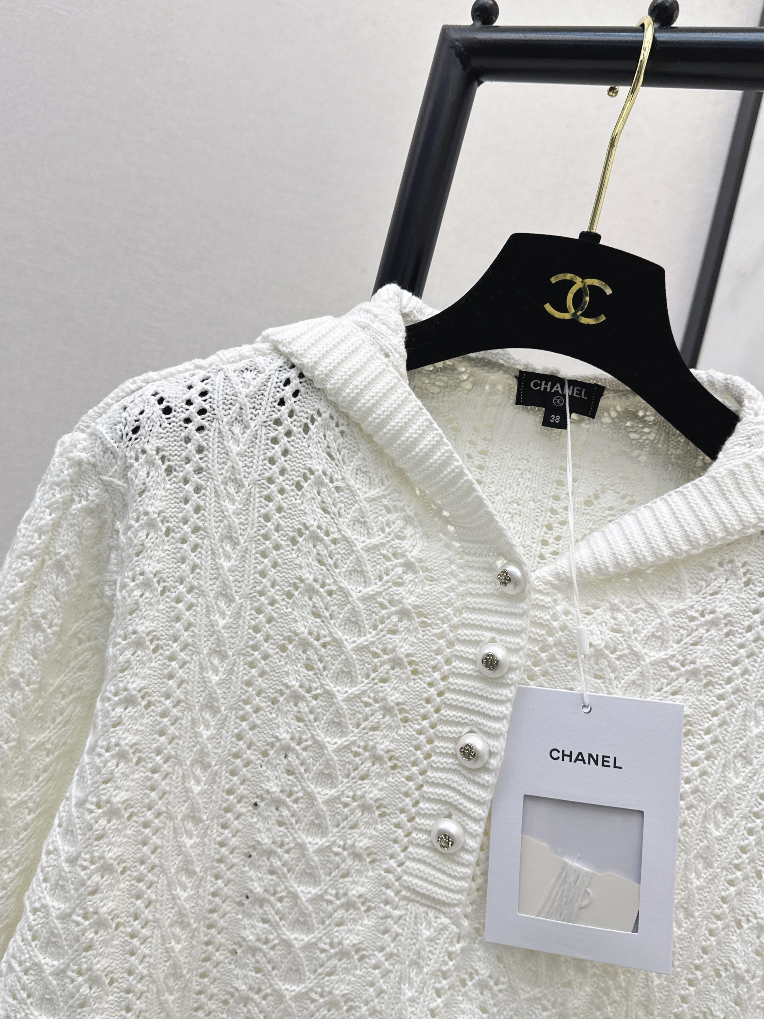 Chan 26ss hollow hooded knitwear