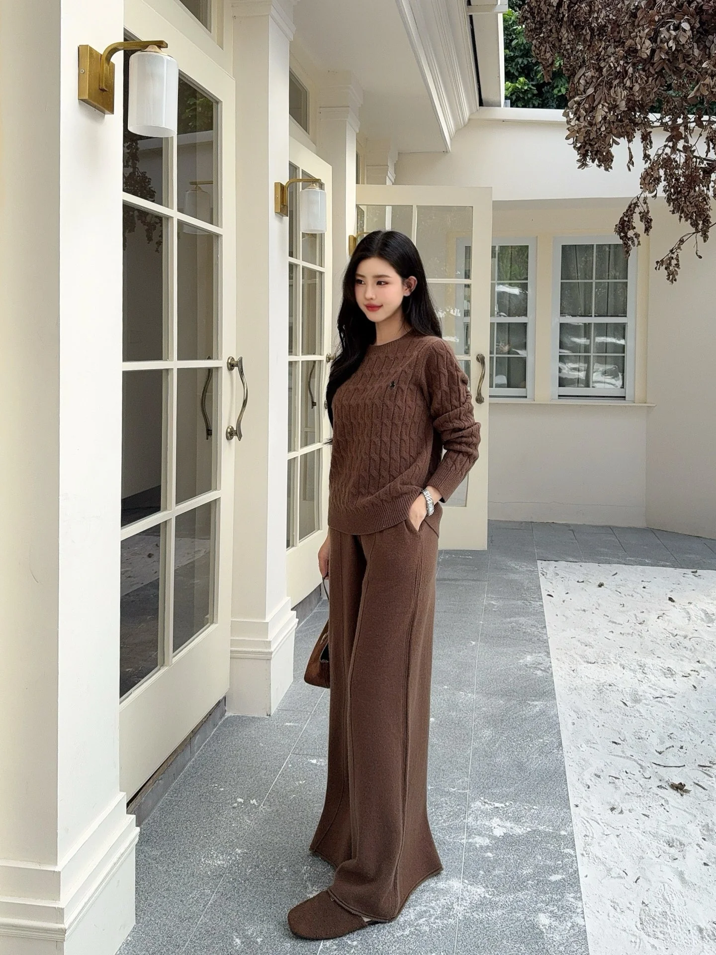 Ralp 25fw wool sweater +wide-leg pants