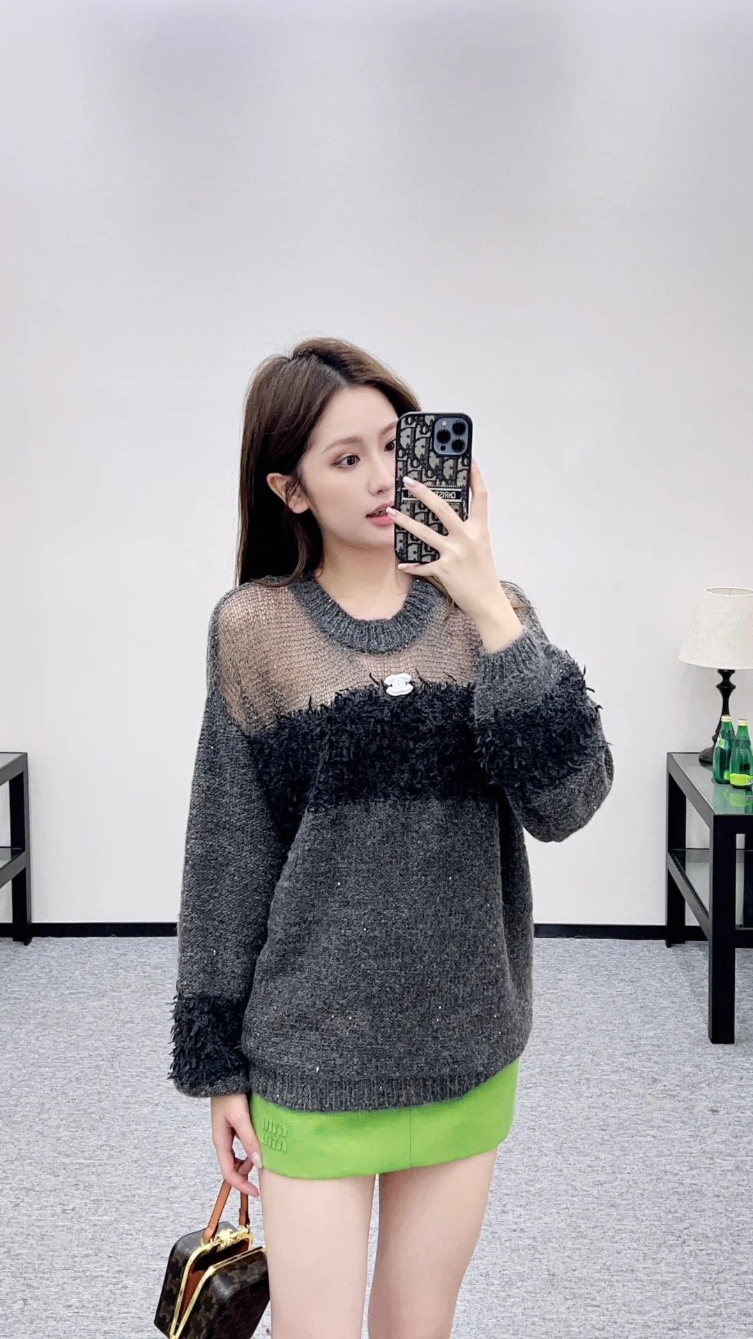Chan 26ss hollow contract sweater