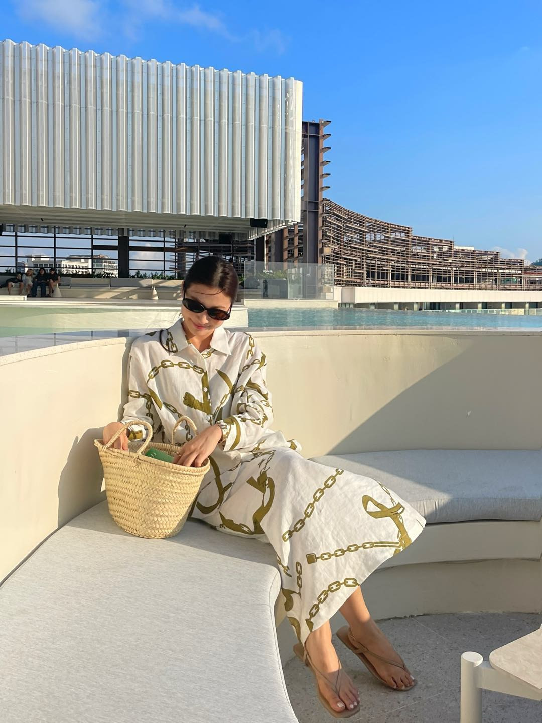 Herm 26ss print shirt skirt set