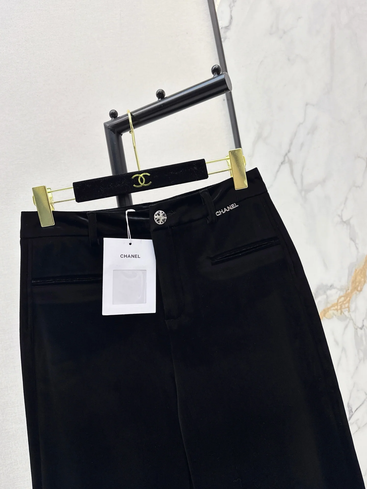 Chan 26ss velvet wide-leg pants