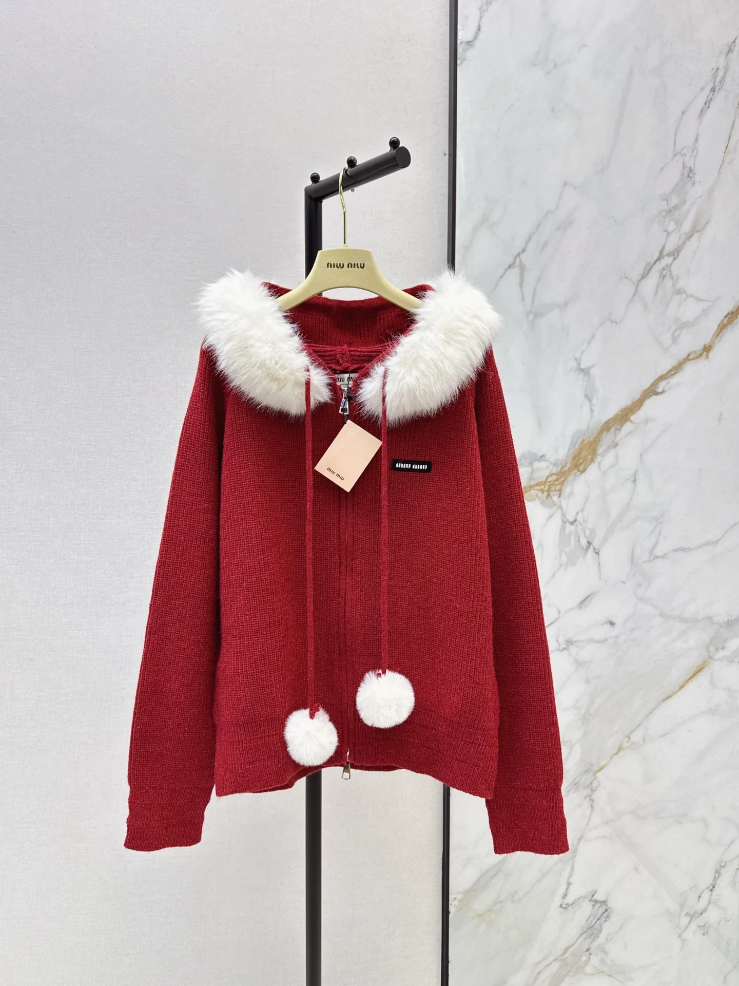 Miu 26ss hooded cardigan