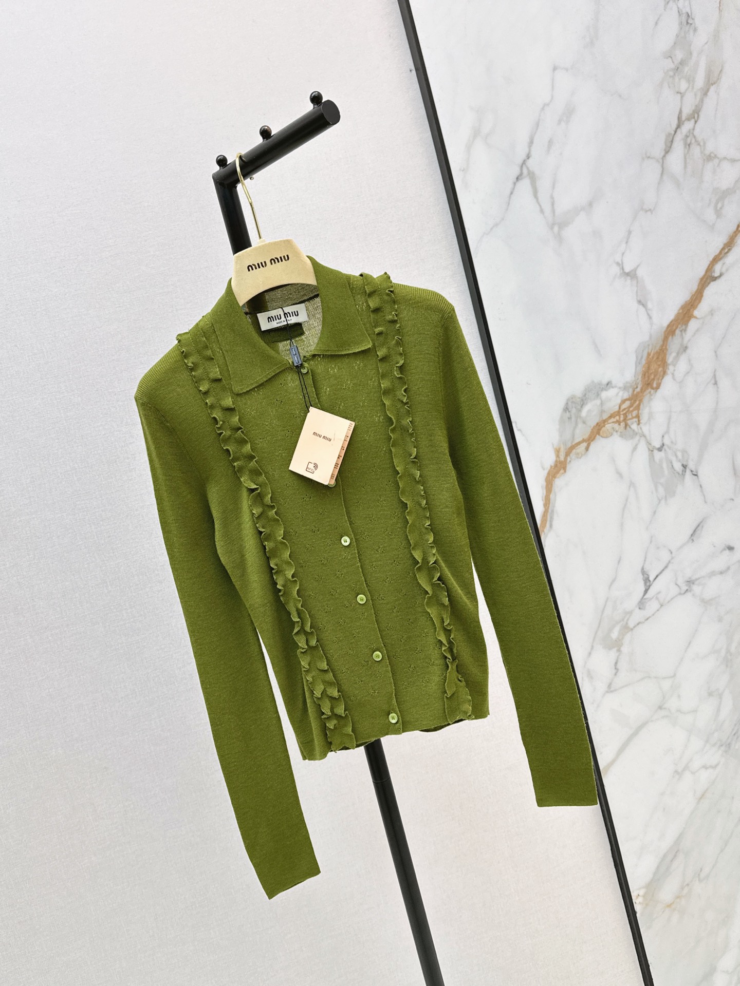 Miu 26ss ruffle cardiagn