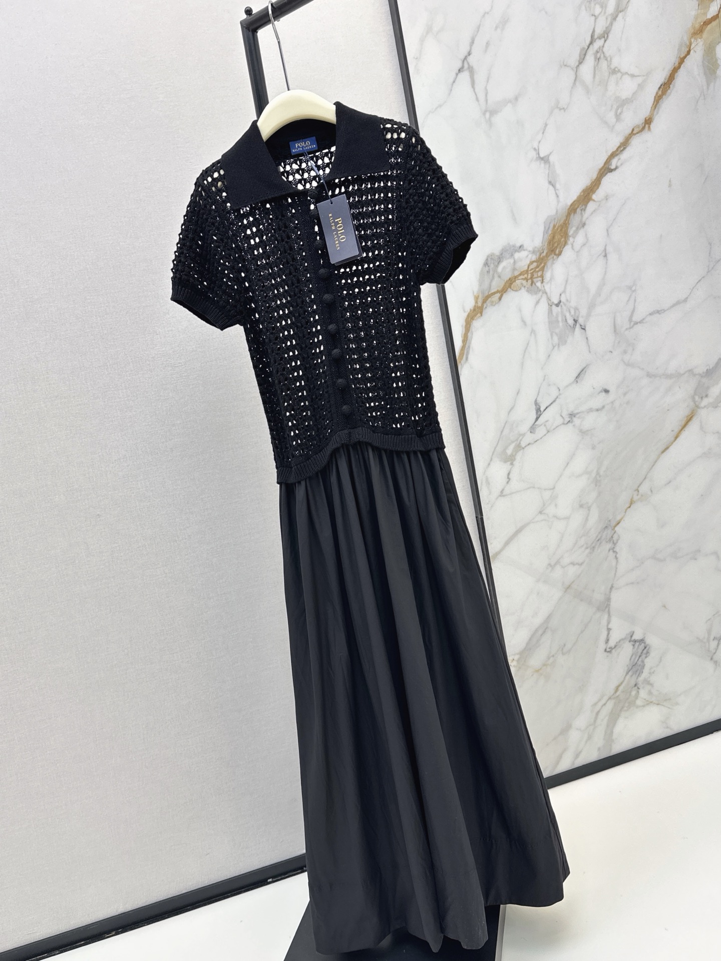 Ralp 26ss hollow knit contract dress