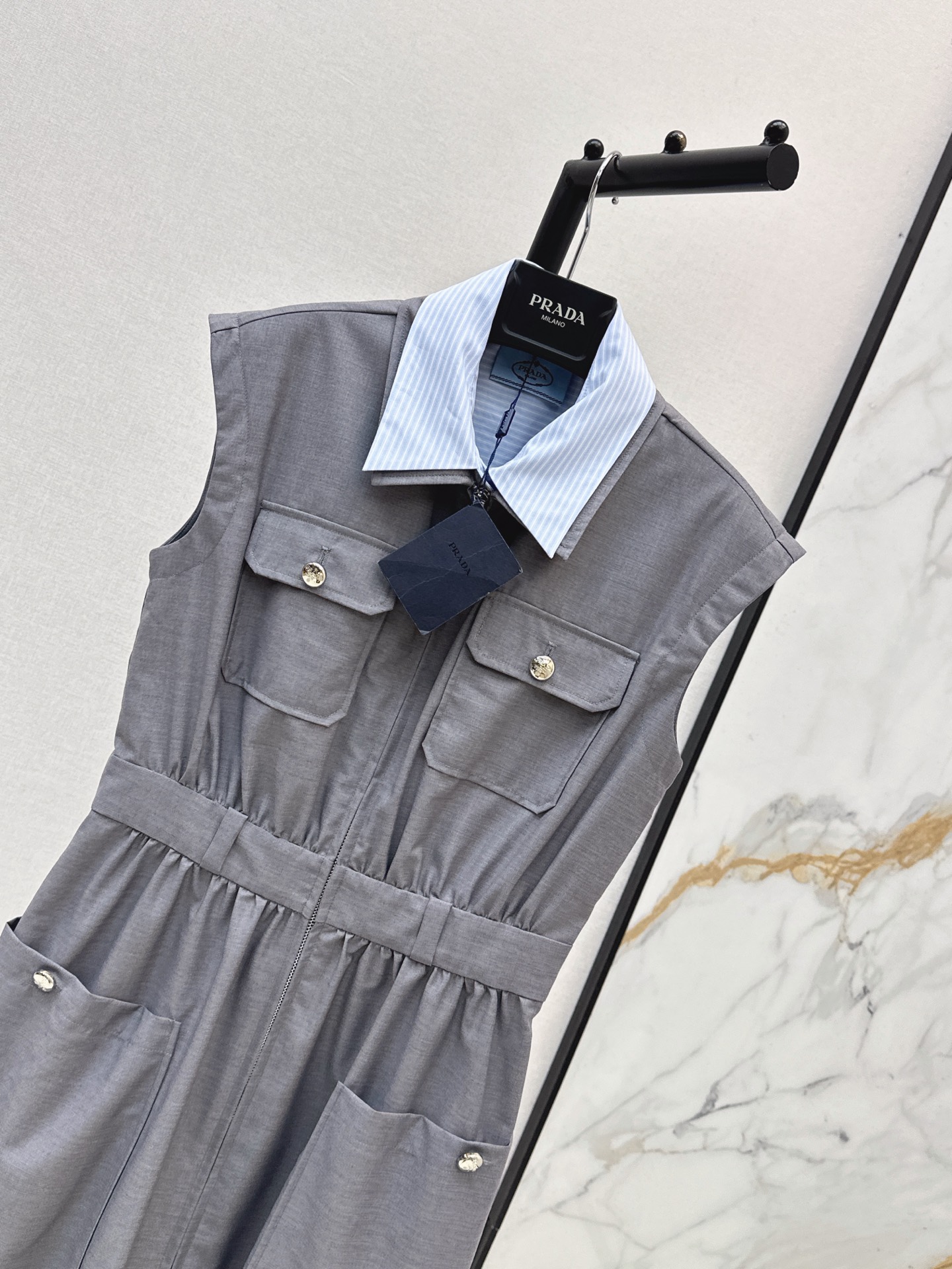 Pra 26ss  sleeveless belted dress