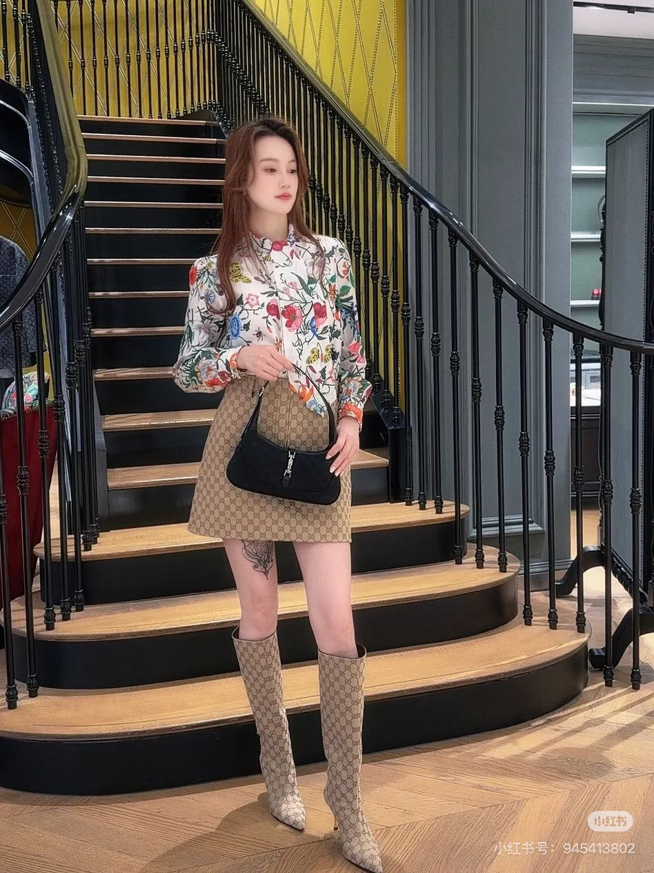 Gucc 26ss flower silk shirts