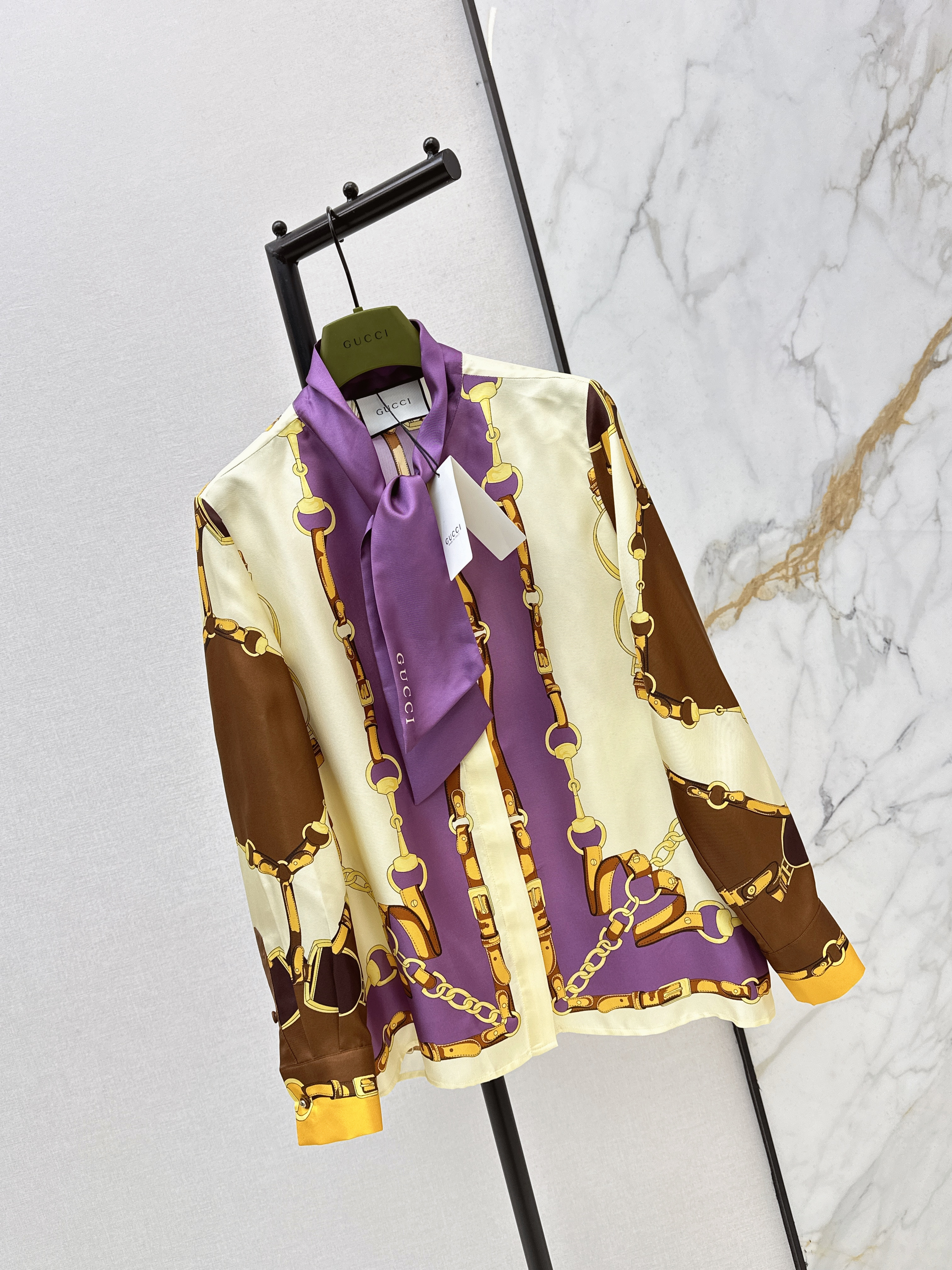 Guc 26ss print silk shirt